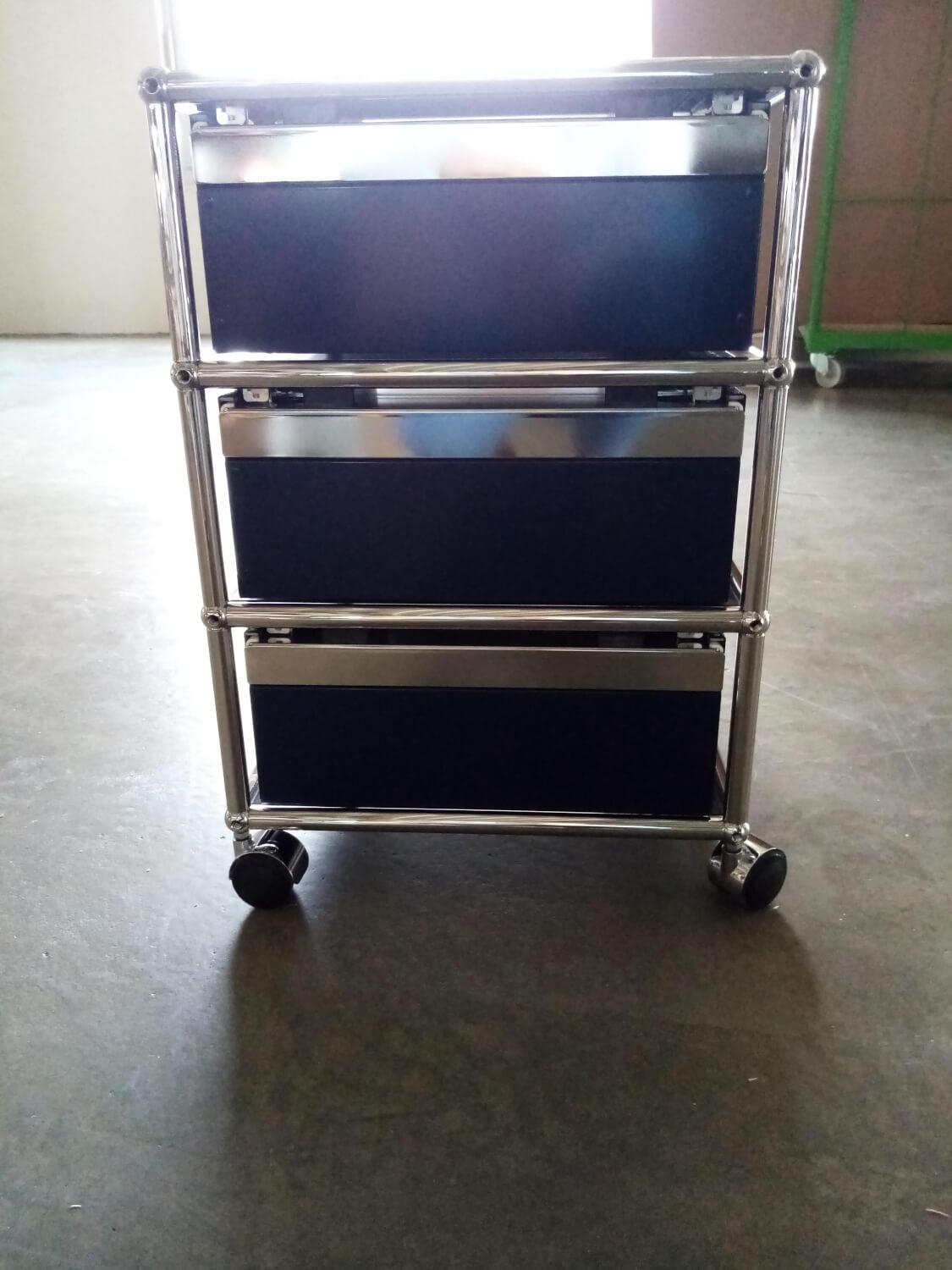 USM Haller - Rollcontainer Stahlblau Edelstahl - 7