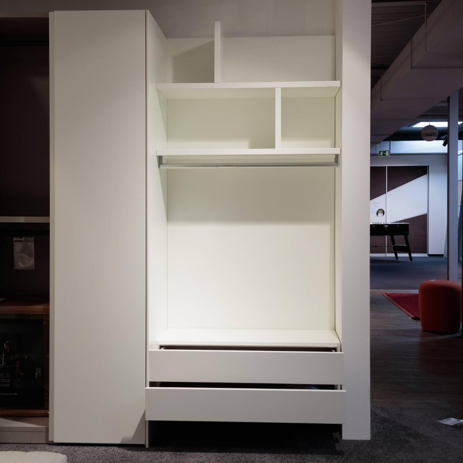 Morassutti - Kleiderschrank Bianco Opaco O 01 Weiß Inklusive Fachböden Kleiderstange Und Schubkasten - 2