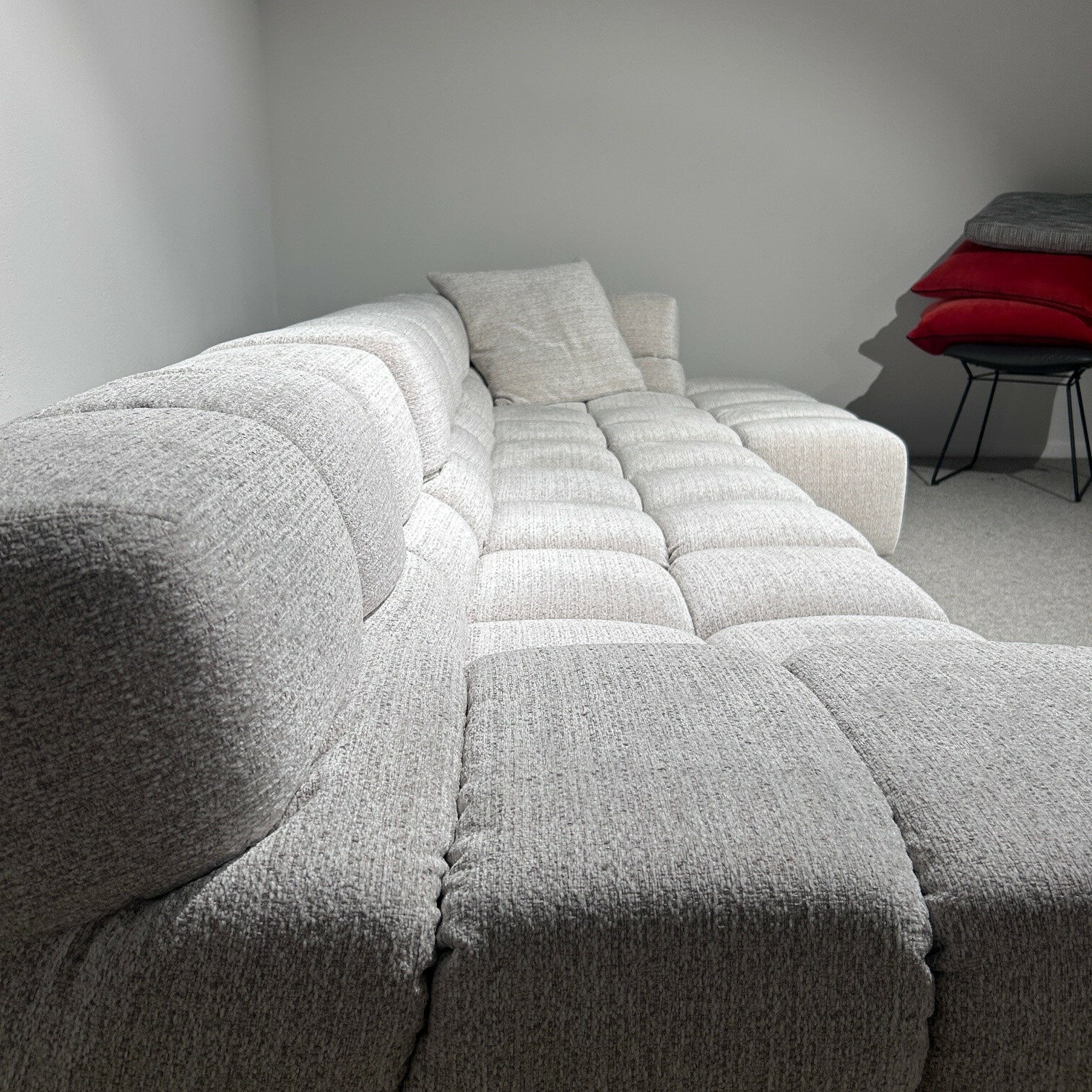 B&B Italia - Ecksofa Tufty Time Stoff Elettra 2492 102 Bastfarben Grau Füße Schwarz - 4