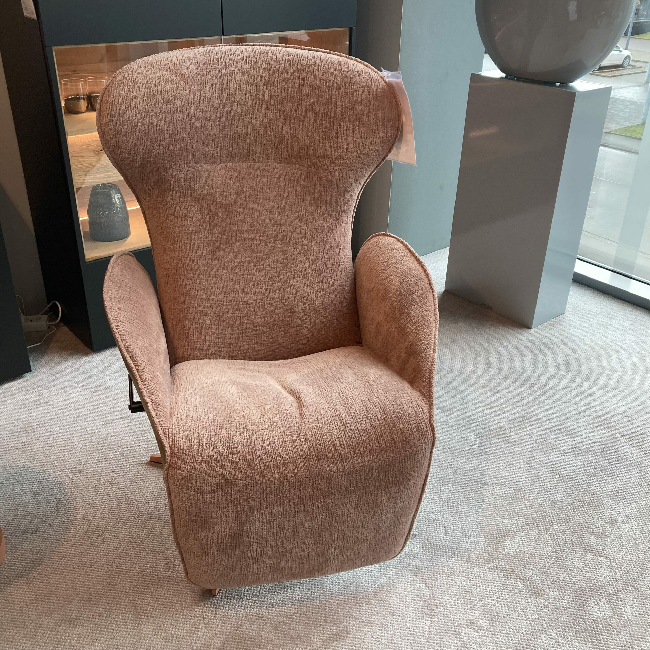 Jori - Relaxsessel Daydreamer JR 7450 Innen Stoff Mumble Pesca Rosa Außen Leder Nubuck Macchiato Braun Beige Gestell Metall Beigerot Lackiert - 4