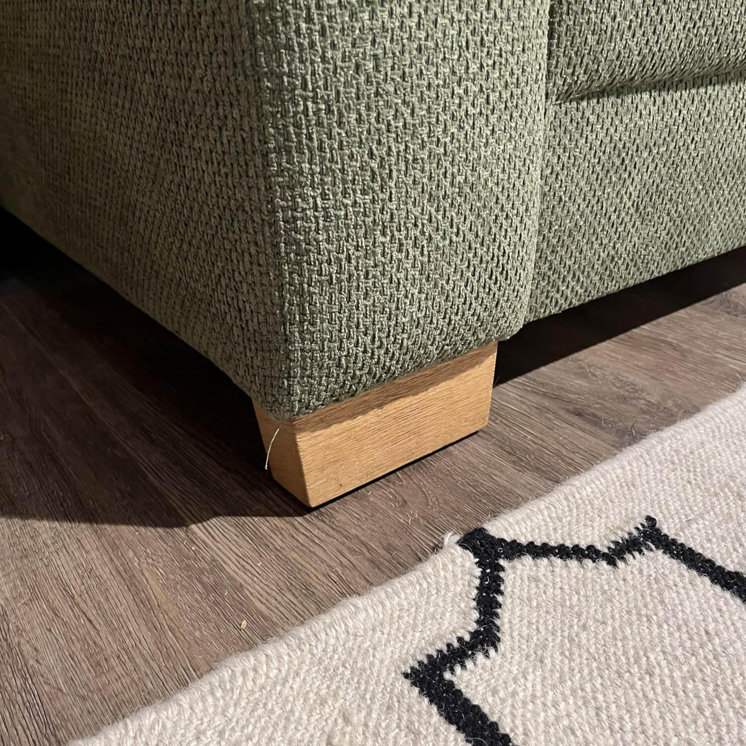 Natura - Schlafsofa Lakeville 1 Stoff PG 4 Grün Füße Eiche Natur Braun Ohne Matratze Und Kissen - 5