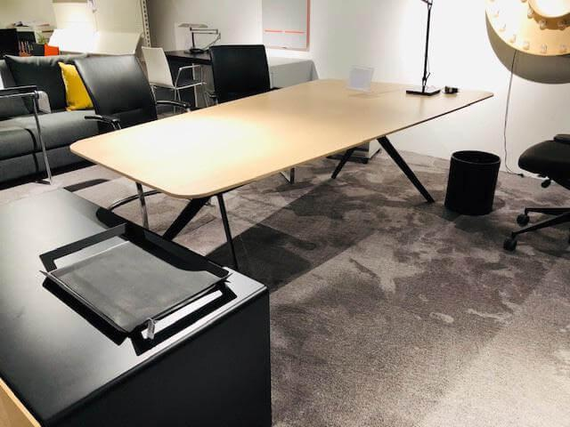 Renz - Schreibtisch Star Eiche Hell Lack Schwarz Untergestell Schwarz Mit Separatem Container - 6