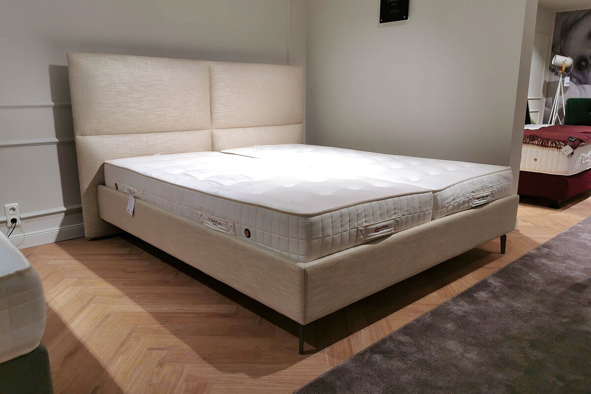 Treca Interiors - Boxspringbett Portofino Stoff Portofino Rafia F Kat. B Creme mit 2 Matratzen - 6