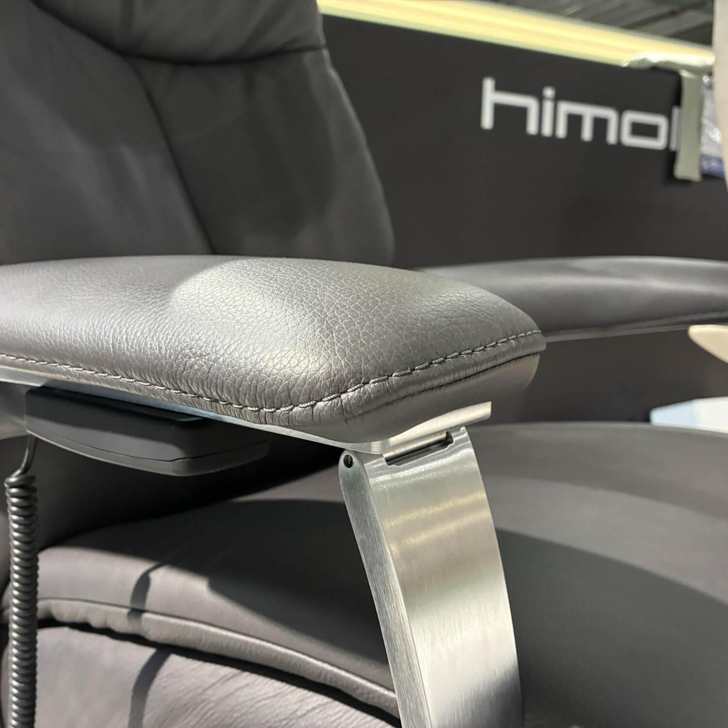 himolla - Sessel Easy Swing 4562 Leder Longlife Kliff 24 Grau Schwarz Sternfuß Anthrazit Pulverbeschichtet - 6