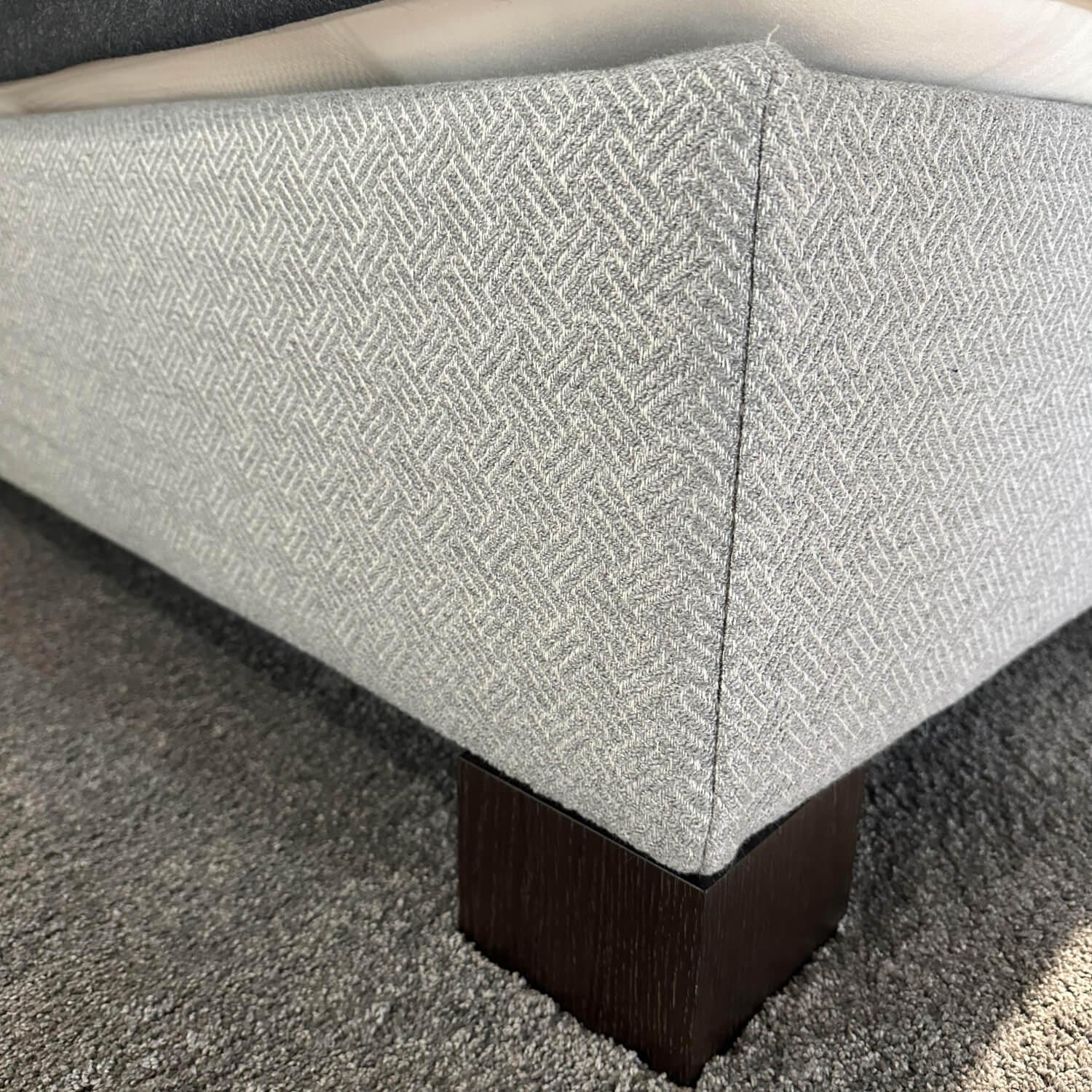 Schramm - Polsterbett Basis Bezug Stoff Luna 1870 Platin Grau Füße Quadratsich Eiche Schwarz Inklusive Matratzen - 8