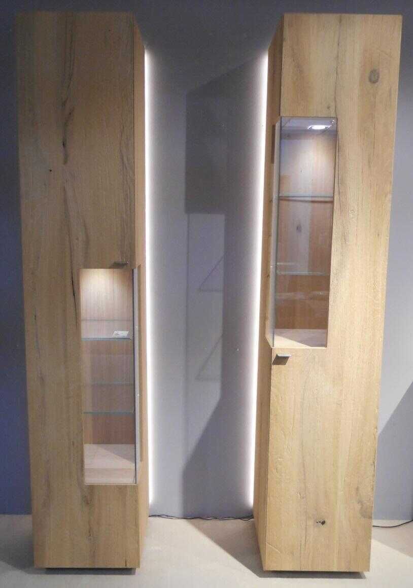 Venjakob - Wohnkombi Cosmo Eiche Rustico Lack Mattweiß Sideboard mit 2 Vitrinen - 5