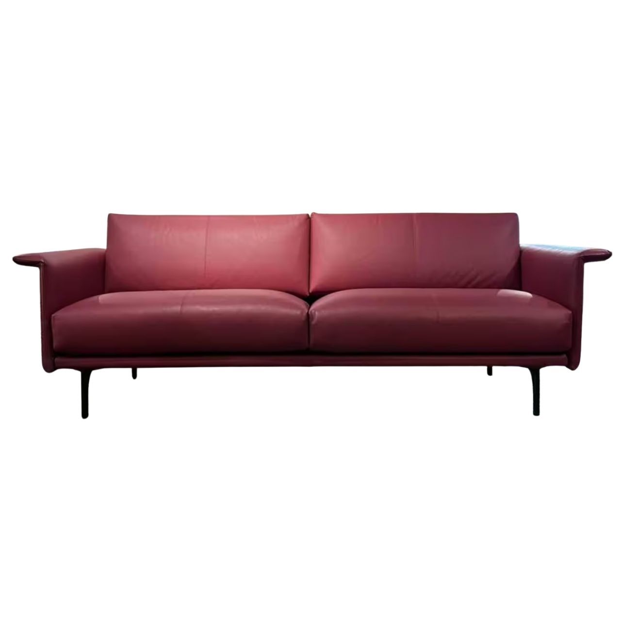 Montis - Sofa Otis Leder Cuba Red Füsse Aluminium Schwarz Matt Pulverbeschichtet - 1