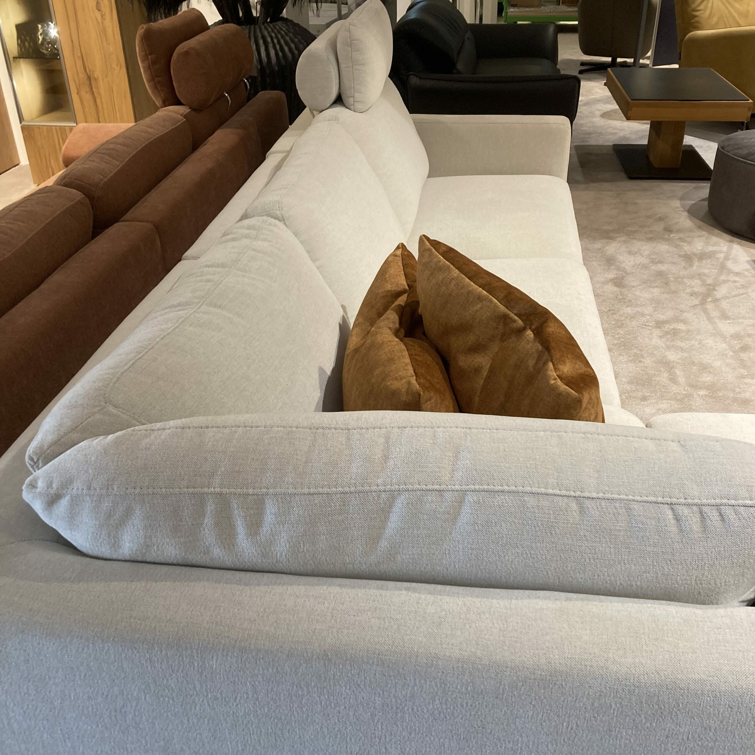 Comfort Republic - Ecksofa Anna A Stoff Carmen Naturel Beige Kufengestell Metall Chromfarbig Mit Motorischer Relaxfunktion - 5