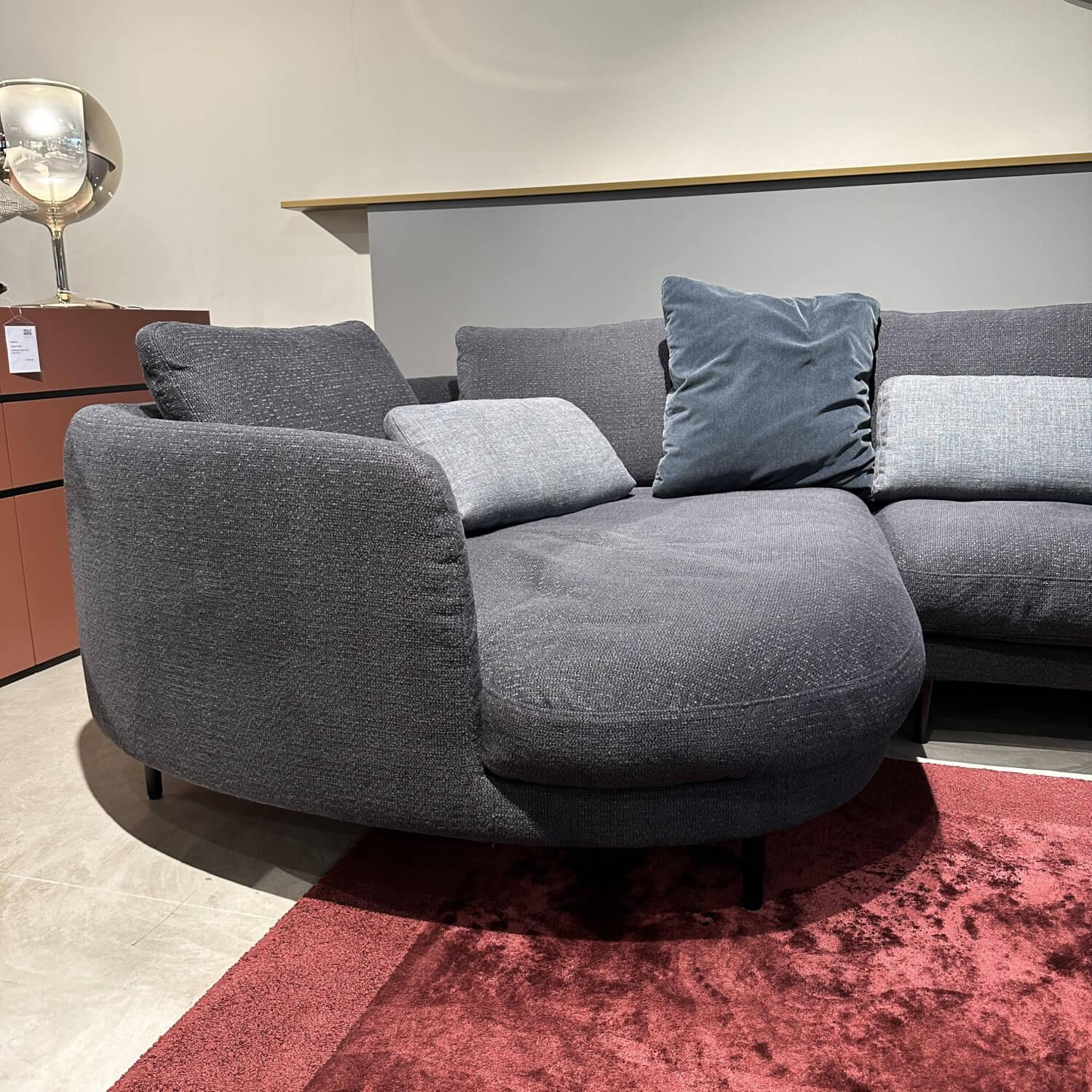 Rolf Benz - Ecksofa Kumo Stoff 22.505 Schwarzblau Füße Metall Schwarz Pulverbeschichtet - 9