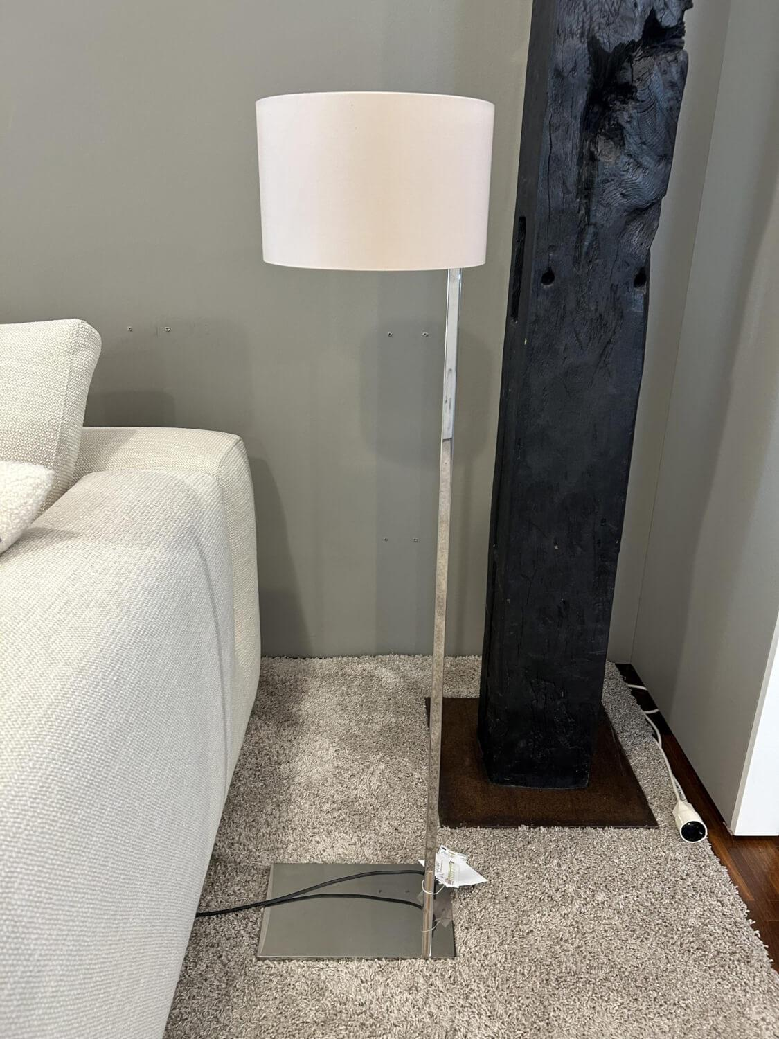 Christine Kröncke - Floor lamp Mono frame stainless steel light shade silk - 4