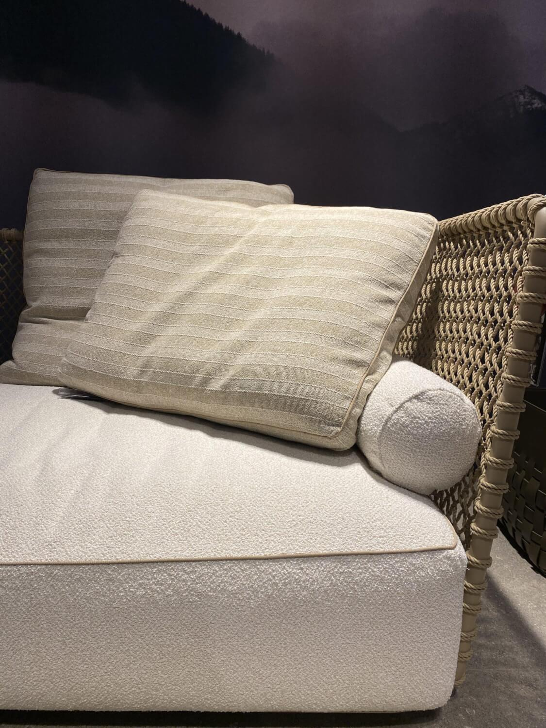 Flexform - Sofa Oasis Outdoor Stoff Capri A256 Beige Geflecht Kordel Matt Natur Gestell Metall Sand Beige Lackiert - 2