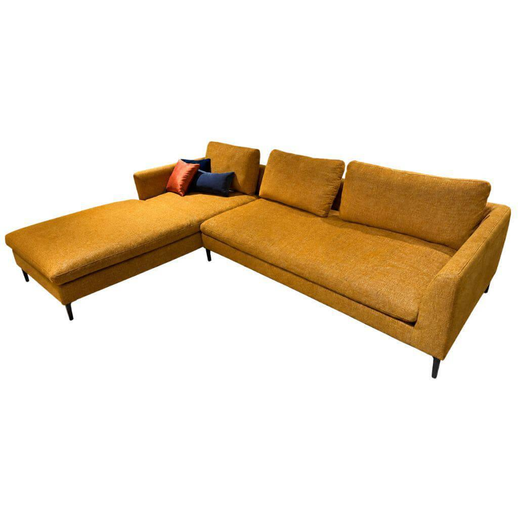 Rolf Benz - Ecksofa Mioko 510 Stoff 15.602 Braunbeige Gelb Gußfuss Aluminium Schwarz Matt - 1