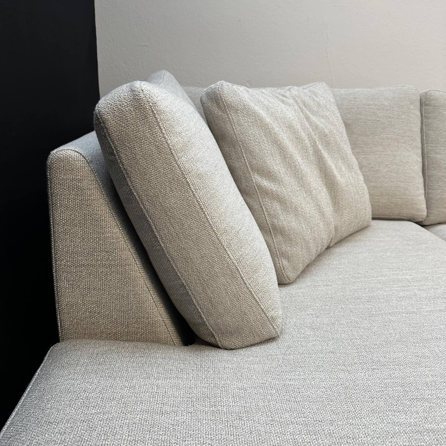 COR - Ecksofa Conseta Bezug Stoff 8081 Muschel Grau Schmalfüße Anthrazit inklusive Kopfstütze - 6