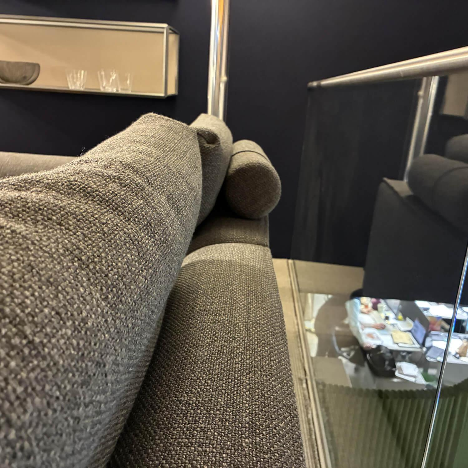 COR - Ecksofa Mell Lounge Edition 148001 Stoff 5016 Mittelgrau Metallgestell Schwarz Pulverbeschichtet - 6