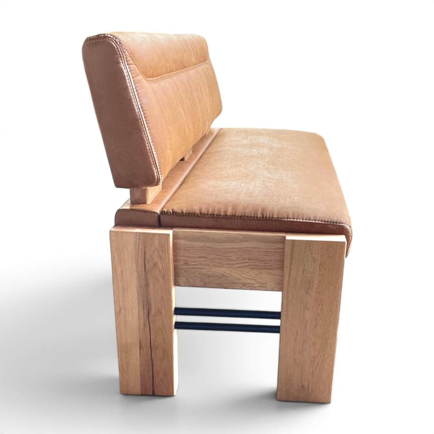 Solobank 4116 Floyd Stoff 760 71 Camel Braun Gestell Balkeneiche Natur Wachseffektlack Mit Stauraum