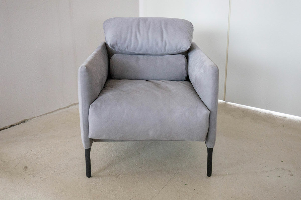 COR - Sessel Avalanche Leder 682 Elefantengrau Füße Schwarz - 3