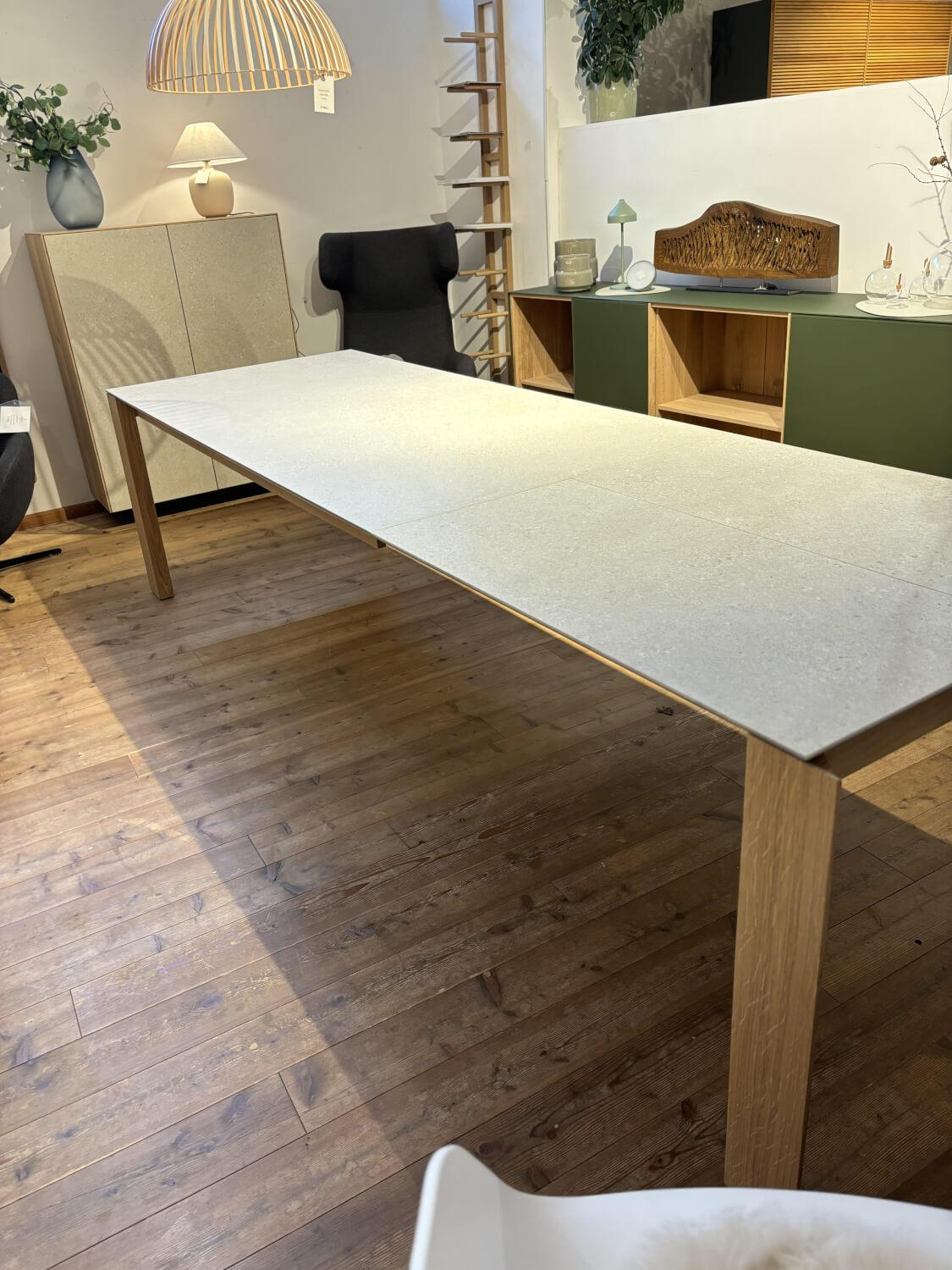 Scholtissek - Tisch Kera 4 Platte Keramik Shilin Slate Finish Holzrahmen Gestell Knorrige Eiche Puro Geölt - 6