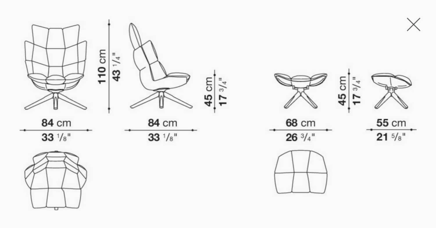 B&B Italia - Sessel Husk Stoff Rattier Astro Seil Beige Schale Kunststoff Weiß Gestell Eiche Hell Gebürstet Mit Hocker - 3