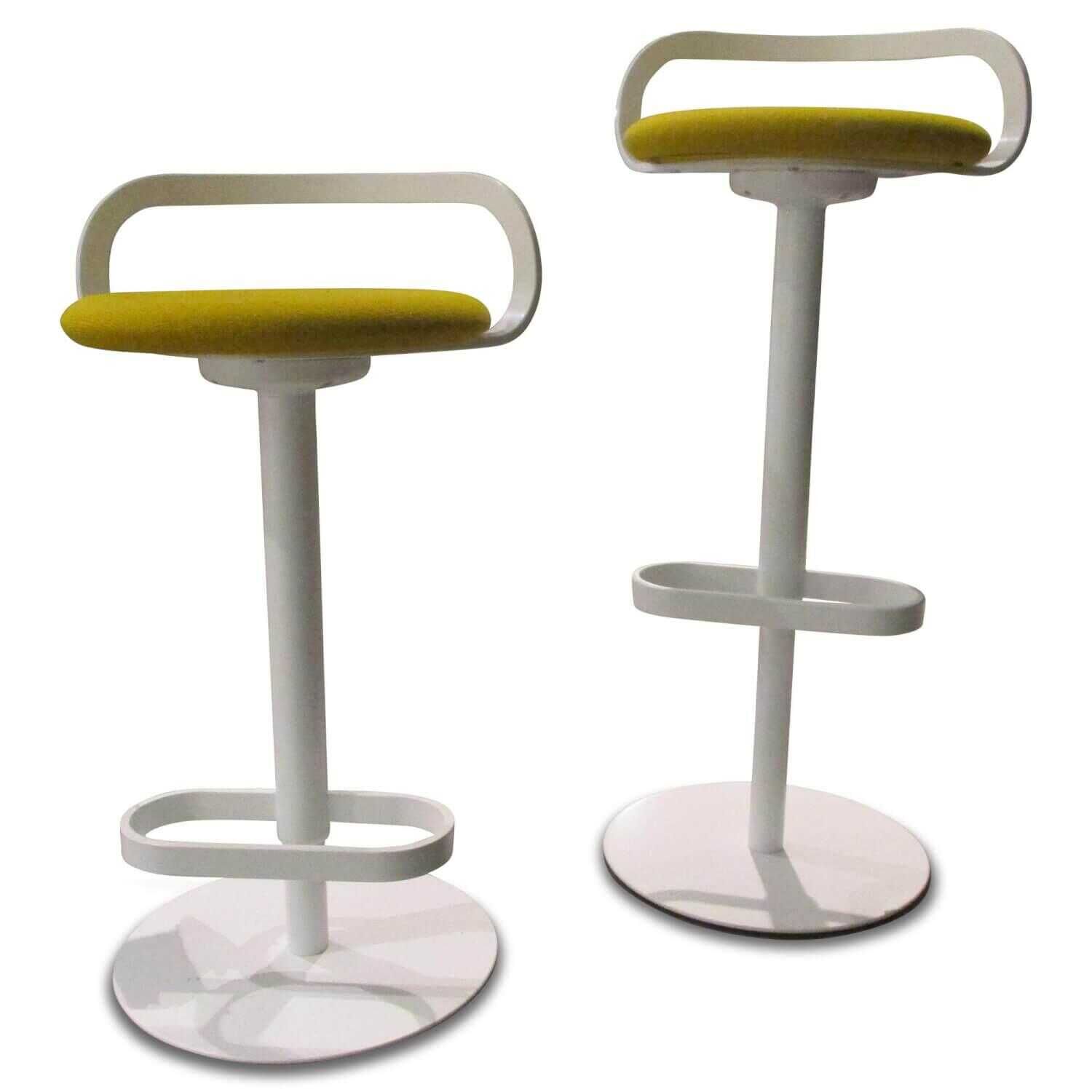 Lapalma - 2er-Set Barhocker Mak Stoff Stoff Hallingdal 457, PG C Gelb Gestell Weiß - 1
