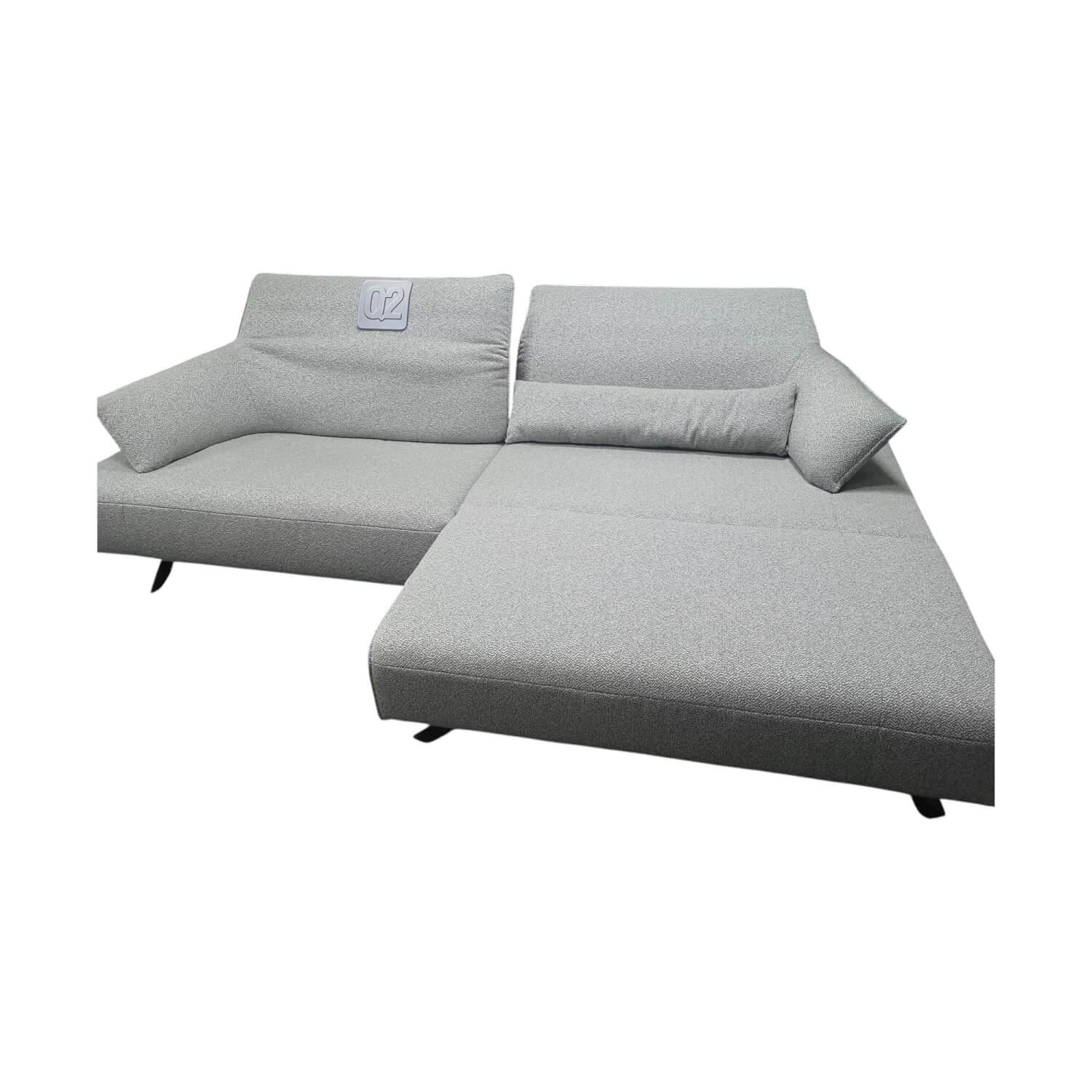 himolla - Polstergarnitur 1052 Stoff 24 Q2 Rustic Azuro Blau Grau Metallfüße Anthrazit Pulverbeschichtet - 1