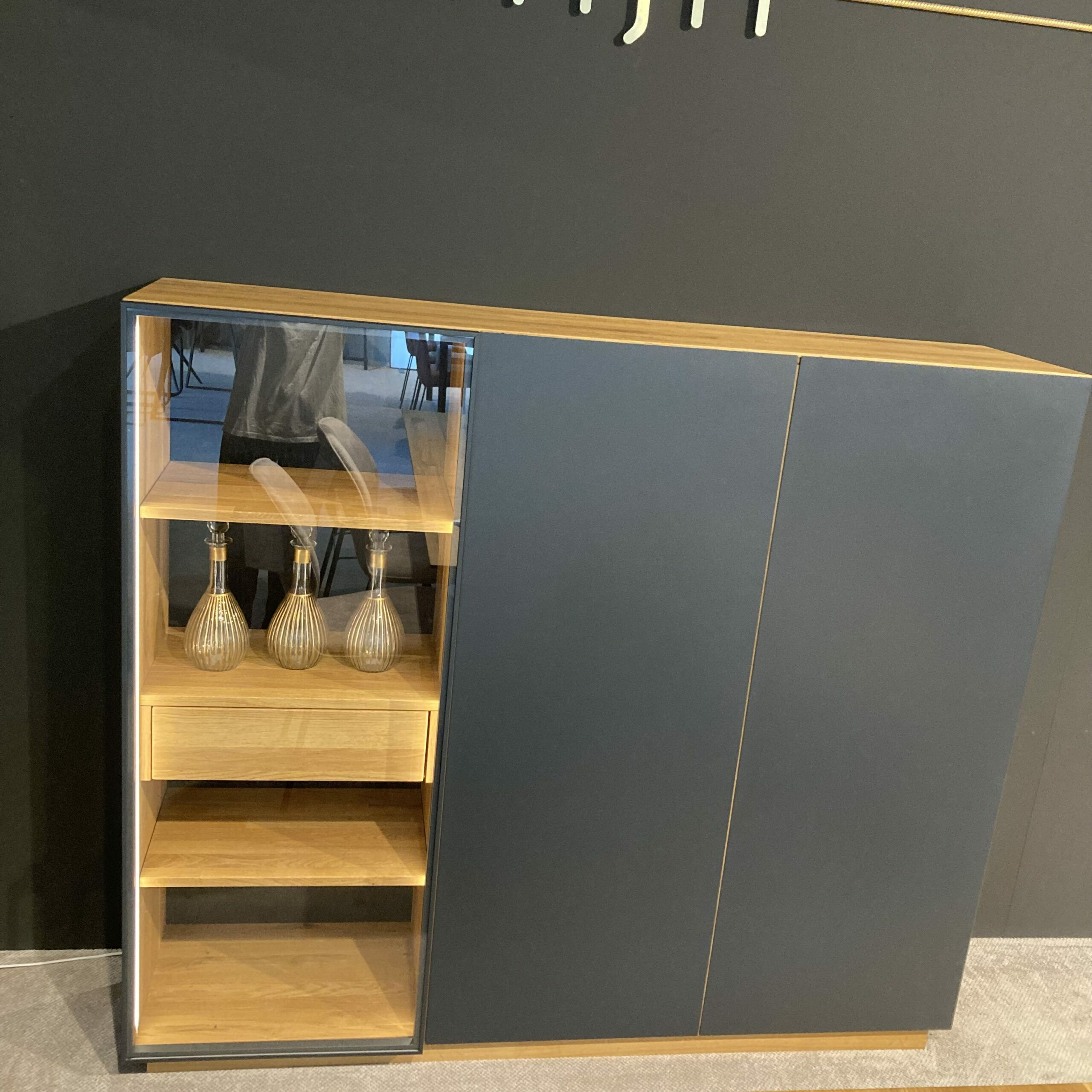 Wimmer - Highboard Weira Rustikale Eiche Metall Schwarzgrau - 4