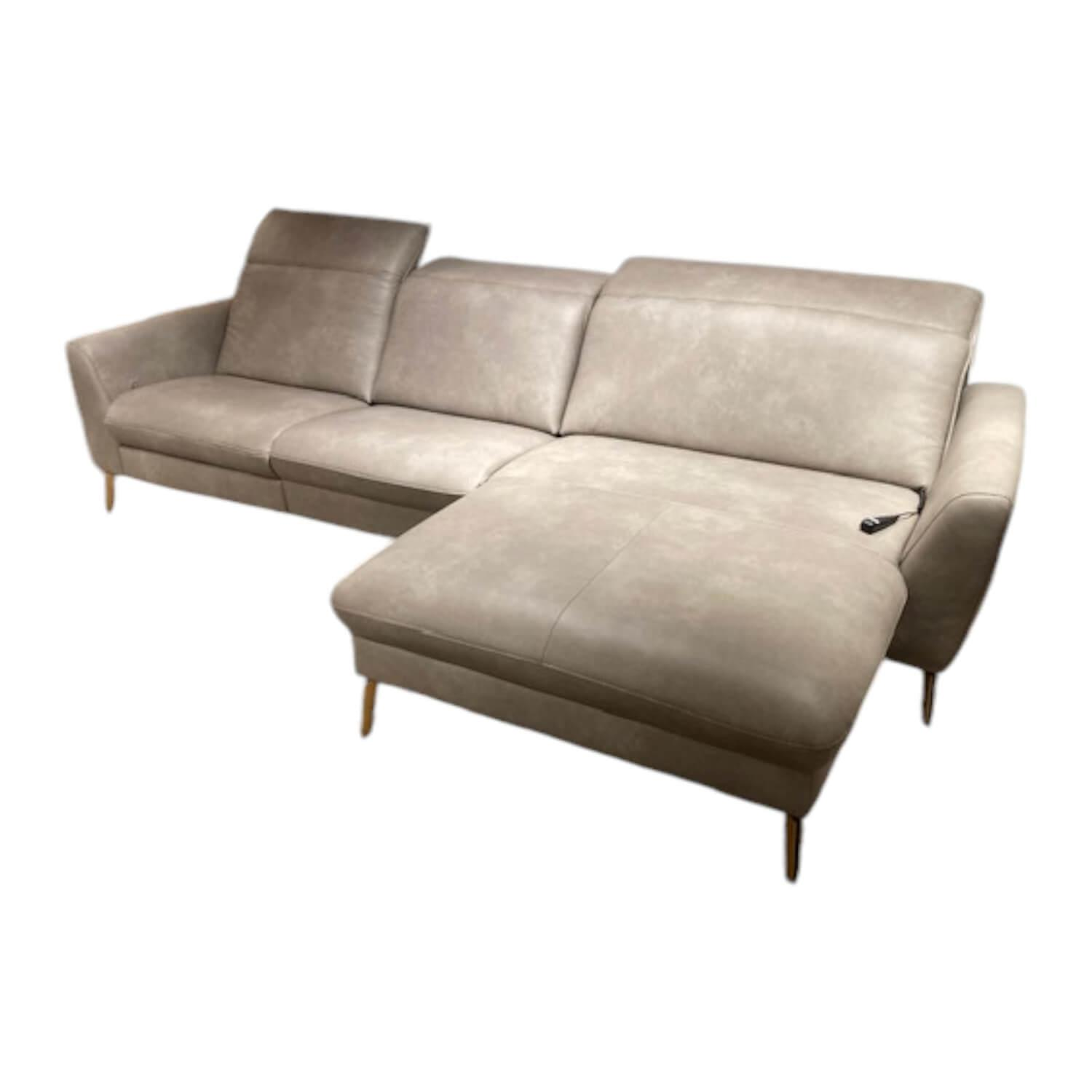 Natura - Ecksofa Tulsa KV Leder Longlife Cloudy Gravel Beige - 1