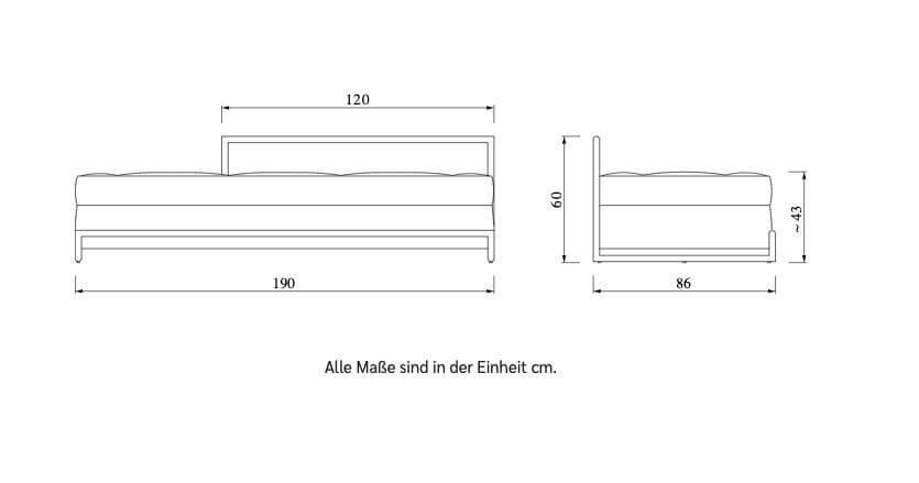 ClassiCon - Day Bed Stoff Harald 192 Schwarz Gestell Chrom - 4