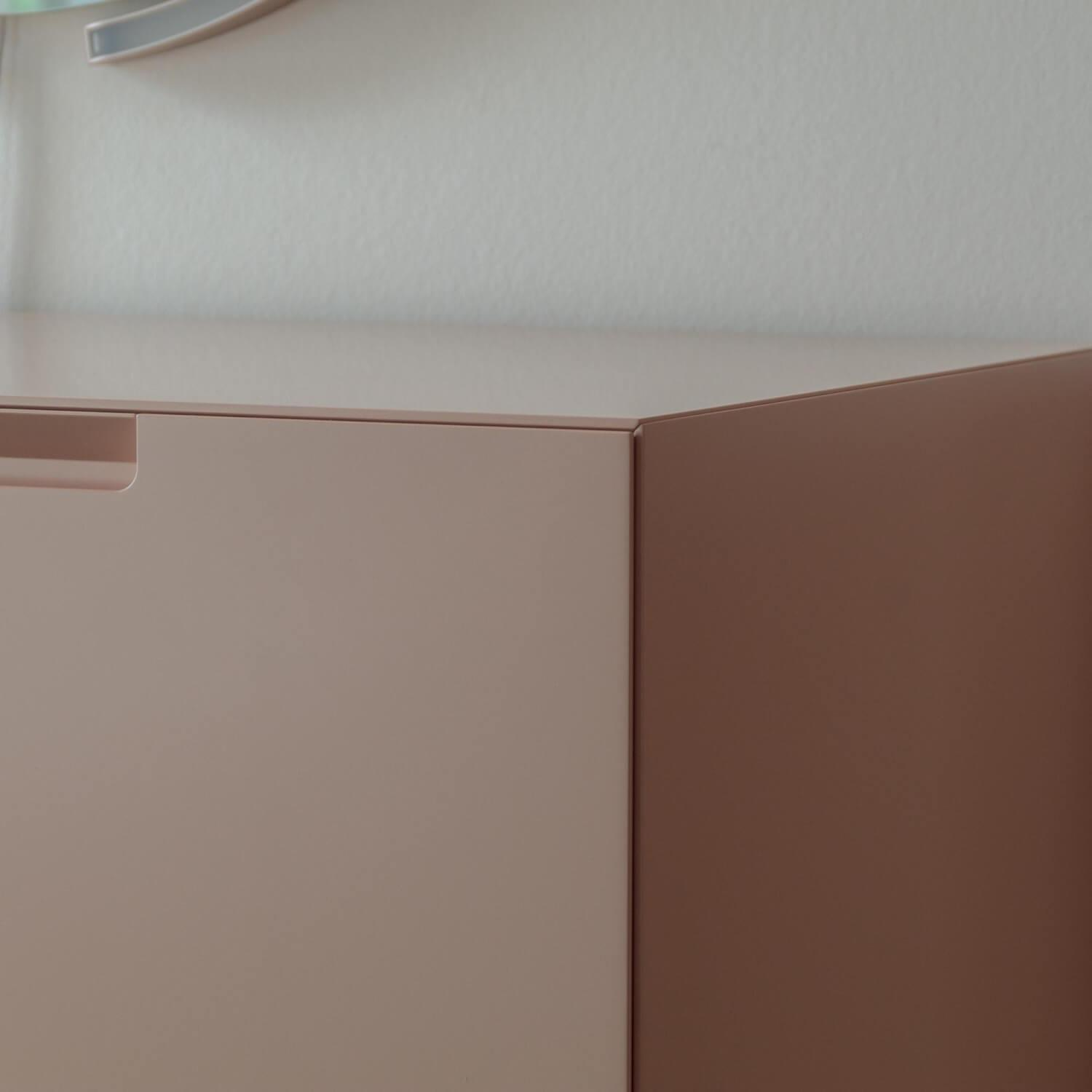 Interlübke - Highboard Mell Lack Rosenquarz M49 Beige Rosa Gestell Verchromt - 8