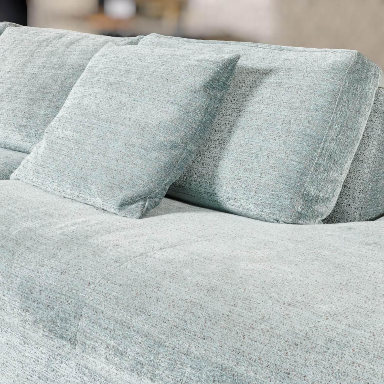 Bielefelder Werkstätten - Ecksofa Inspiration Stoff France BW1754 151 Blau Grau Füße Holz Braun Mit Nackenbügel Und Funktionskissen - 4