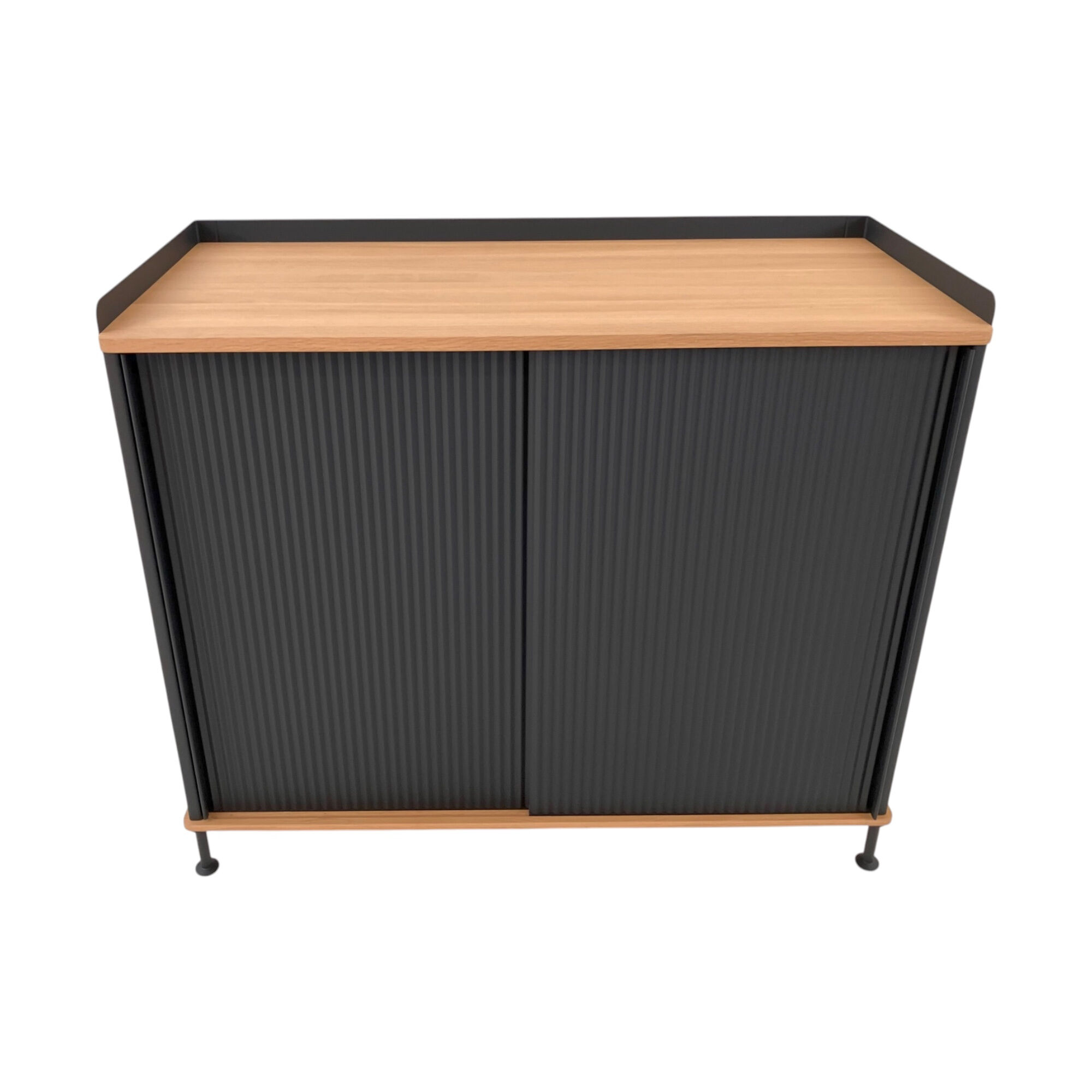 Muuto - Sideboard Enfold Platte Eiche Geölt Korpus Stahl Schwarz Pulverbeschichtet - 1