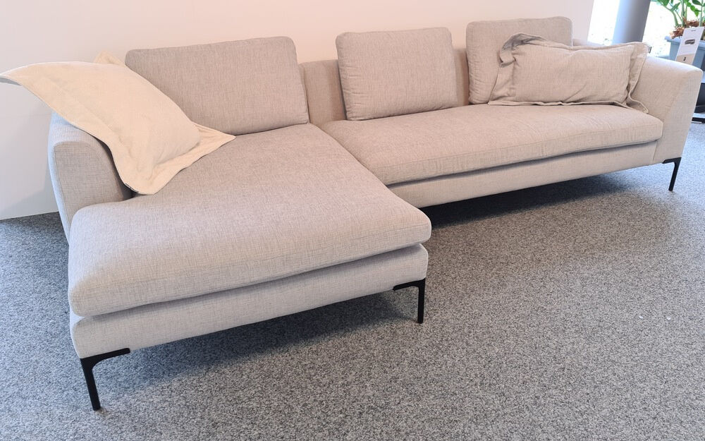 Raum.Freunde - Ecksofa Lenni Stoff Attractive 2 Grey Grau Füße Metall Schwarz - 7