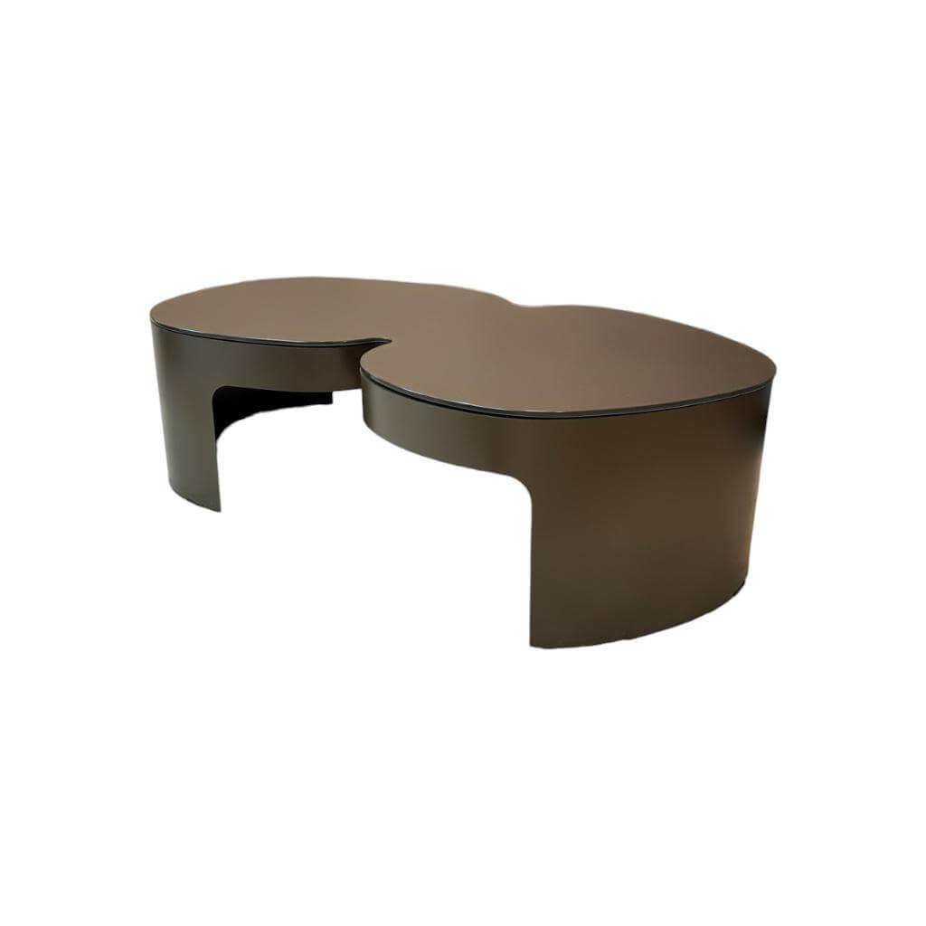 Ligne Roset - Couchtisch Pukka Platte Hartglas Bronzefarben Gestell Stahl Bronzefarben Matt Lackiert - 1