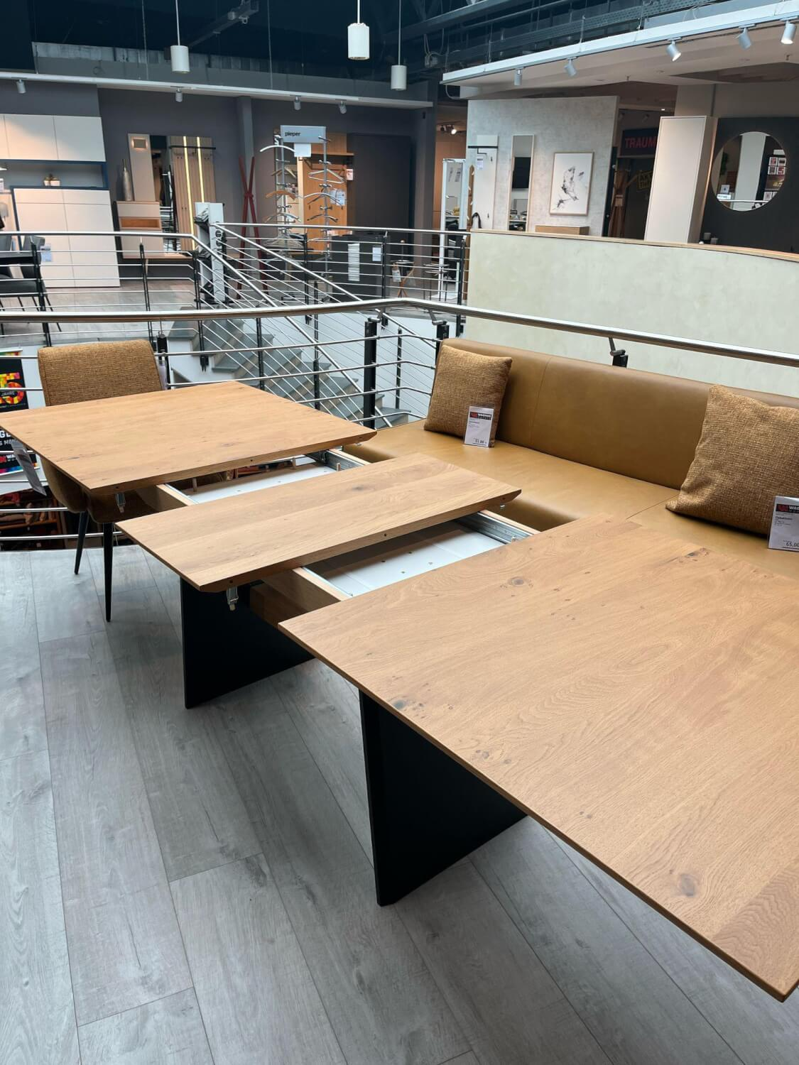 K+W - Funktionstisch Vari Platte Echtholzfurnier Asteiceh Natur Wangen MDF Schwarz Struktur Mit Synchronauszug - 7