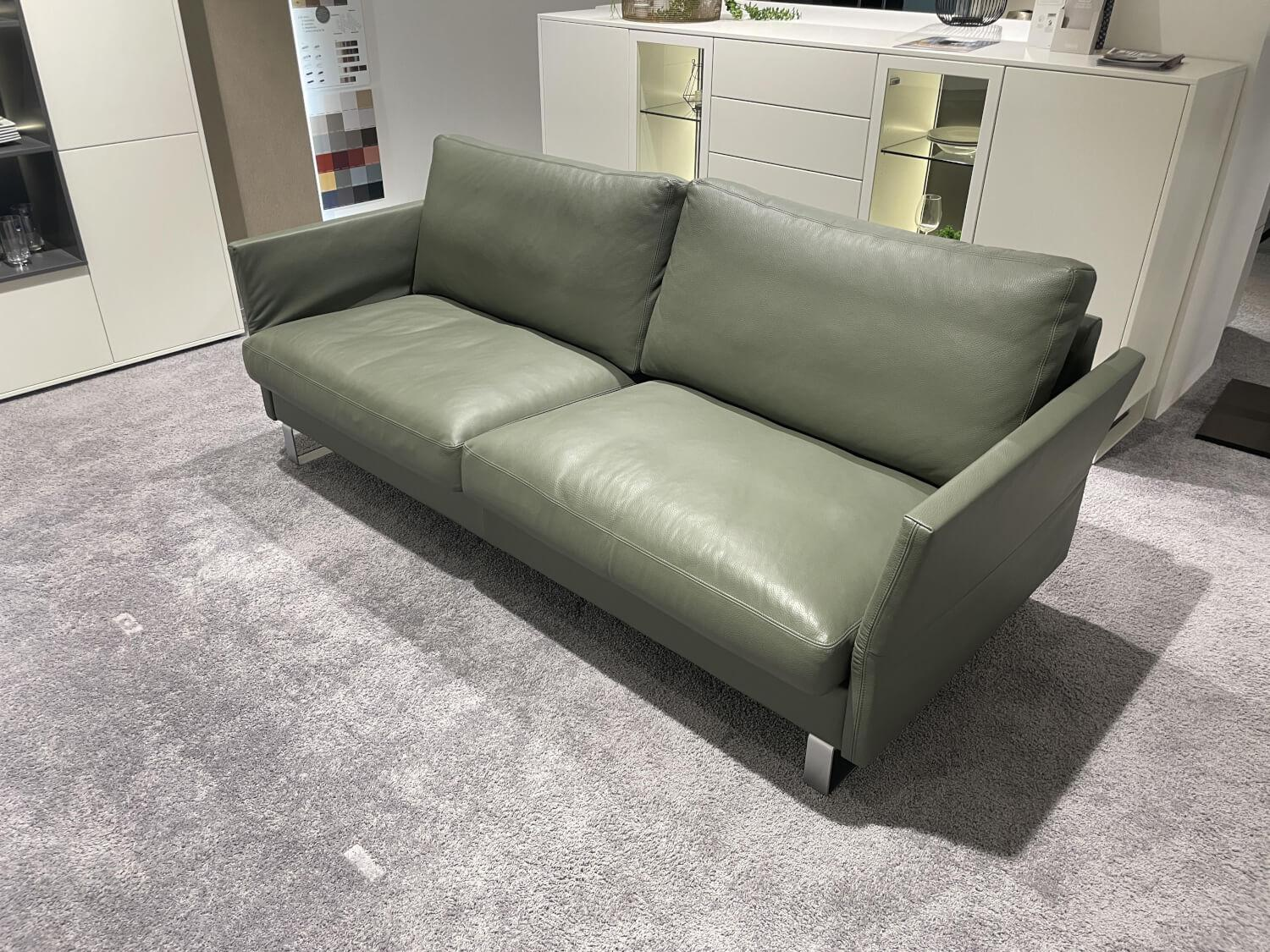 Erpo - Sofa Classics  CL990 R Leder 170 163 Olive Grün Kufe Metall - 10