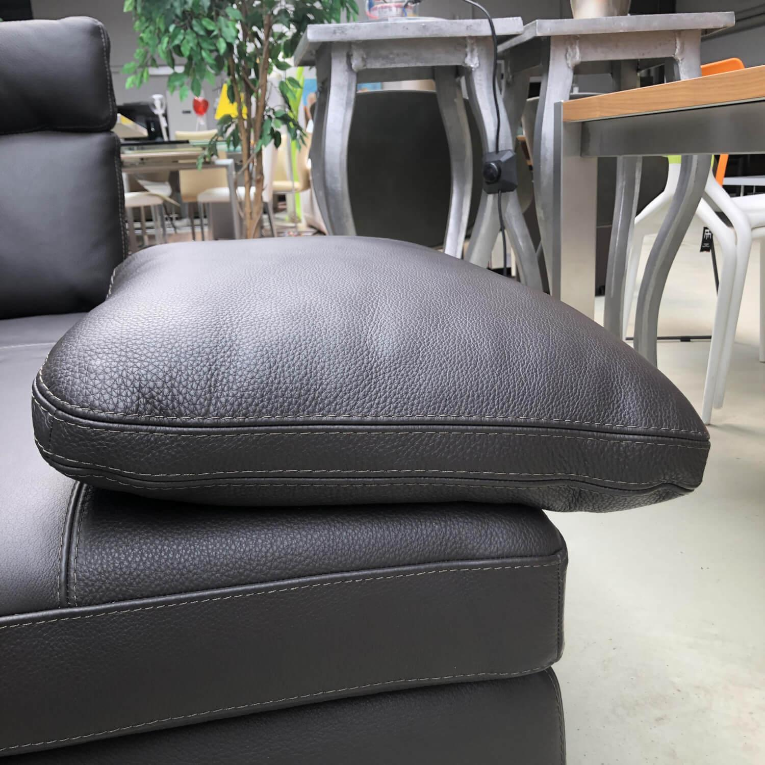 Cierre - Sofa Jack Leder Schwarz mit Kissen und Funktion - 9