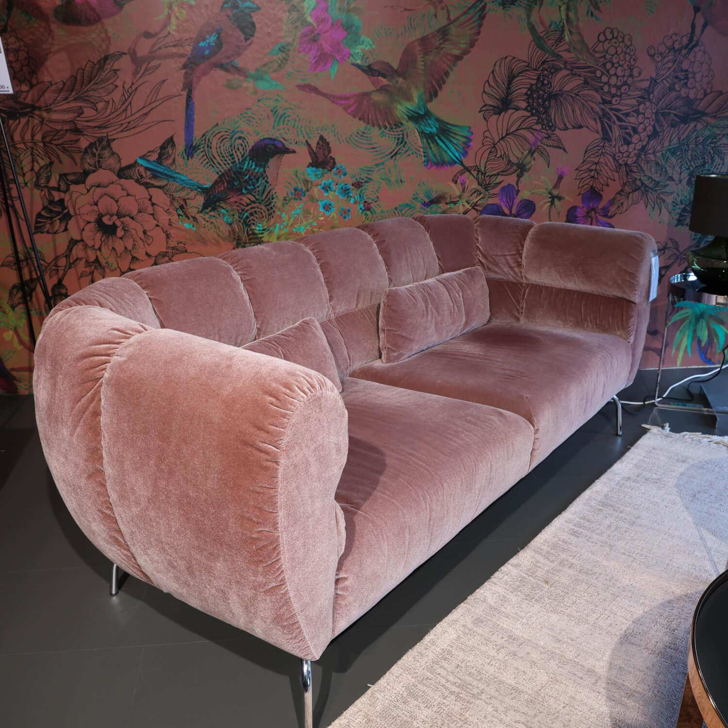 Brühl - Sofa Magnolia 73008 Stoff 4473 0052 Rosa Gestell Metall Verchromt Glänzend - 7