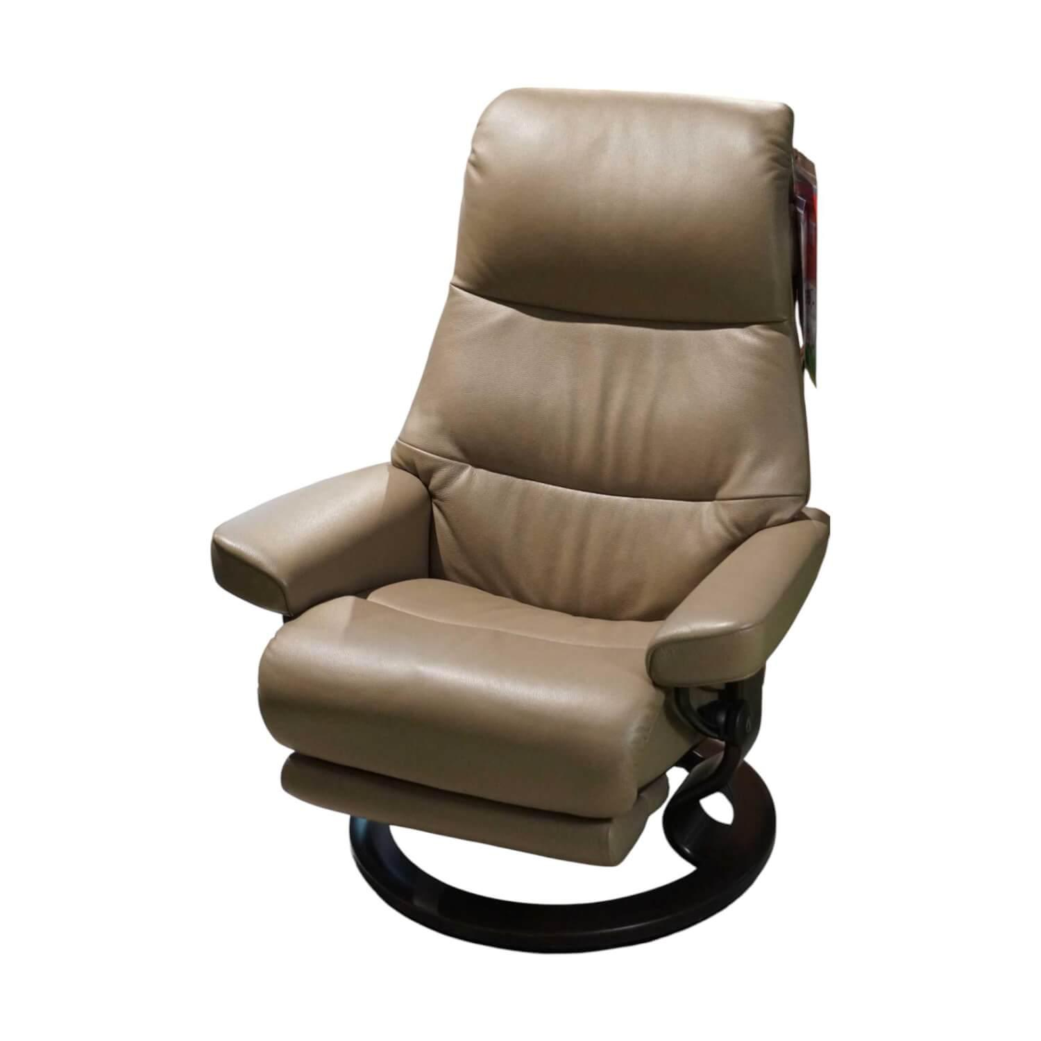 Stressless - Sessel View M Leder Batick Mole Braun Füße Classic Wenge Gebeizt Mit Power Leg And Back - 1