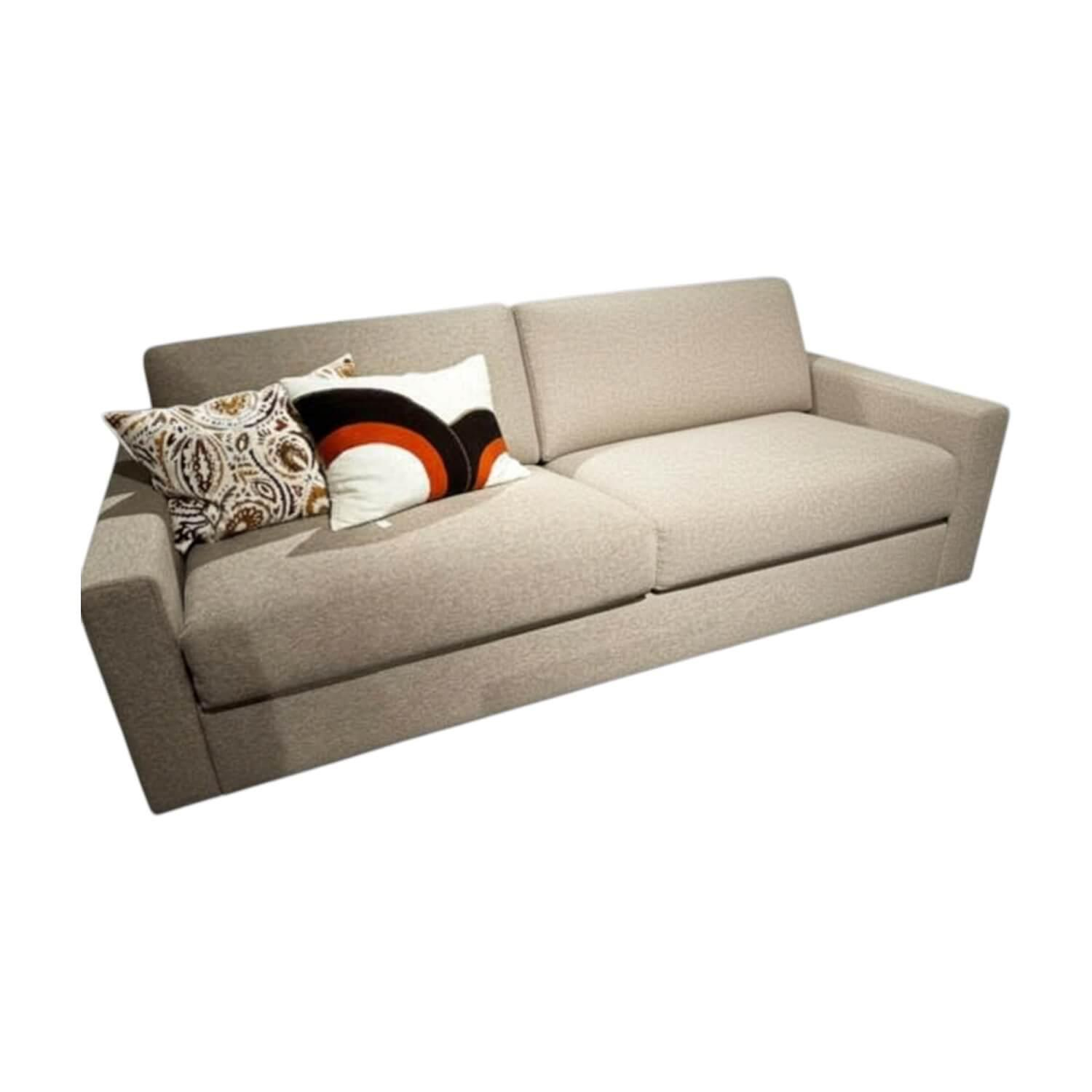 Ventura - Schlafsofa Bros Stoff 8502 A7 Grau Beige Füße Schwarz - 1