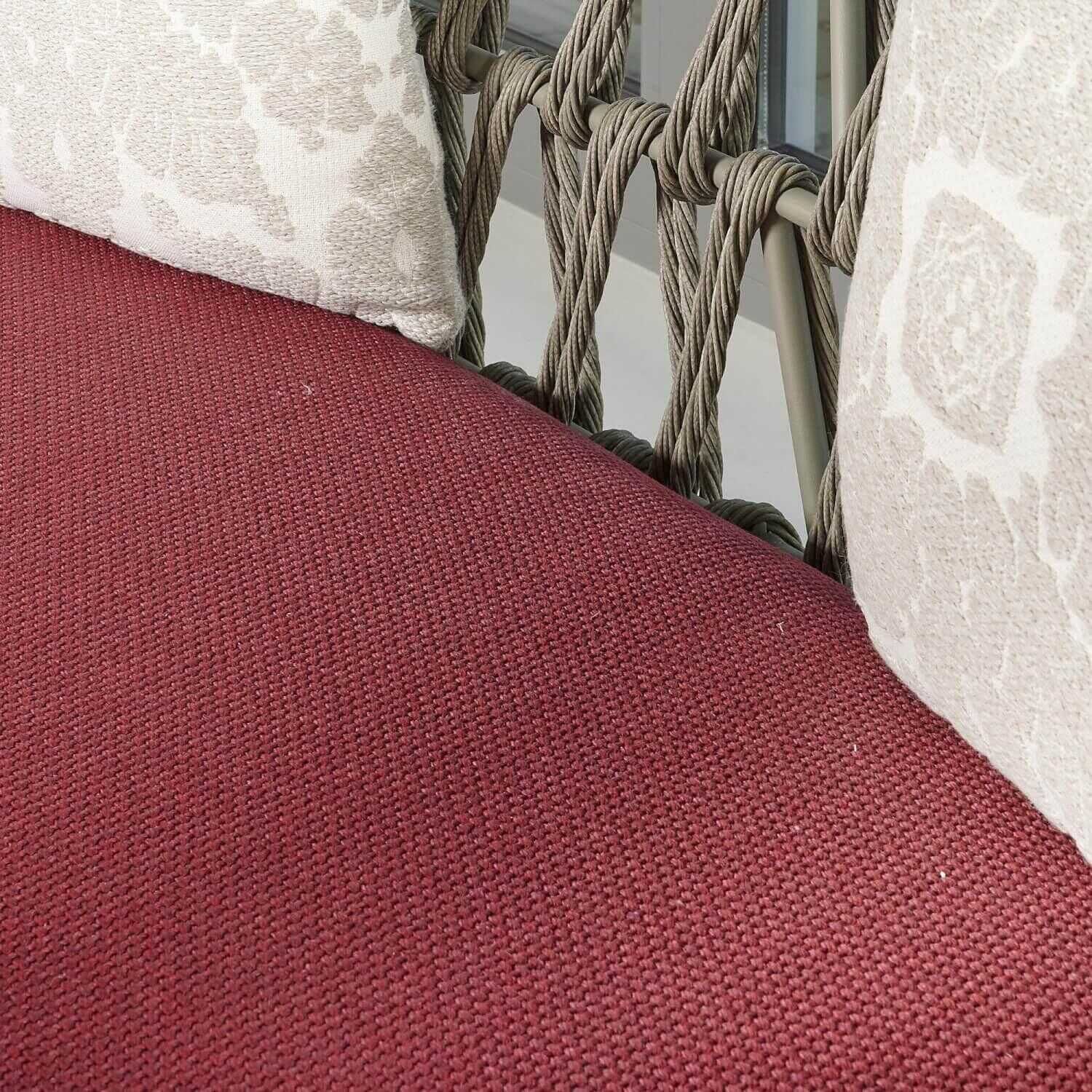 Sofa Outdoor Fat Bezug Stoff Lesia Farbe Burgundy Gestell Grau Geflecht Farbe Tortora
