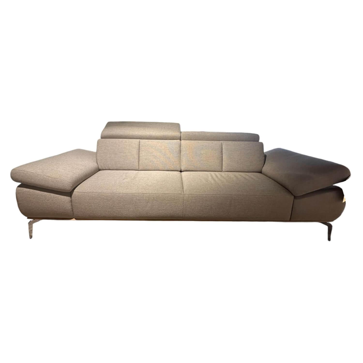 W. Schillig - Sofa 4002 Stoff W8250 Light Brown Hellbraun Sockel Eiche Füße Metall - 1