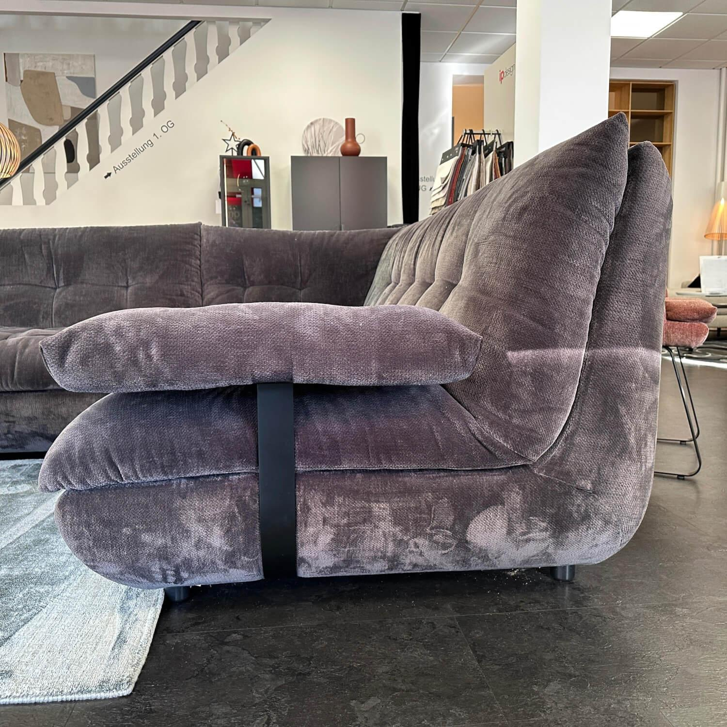 Bielefelder Werkstätten - Ecksofa Soulmate Stoff Phil IP1749 191 Blau-Grau Gestell Massivholz Füße Gleiter Anthrazit Inklusive Klapparmlehne - 2