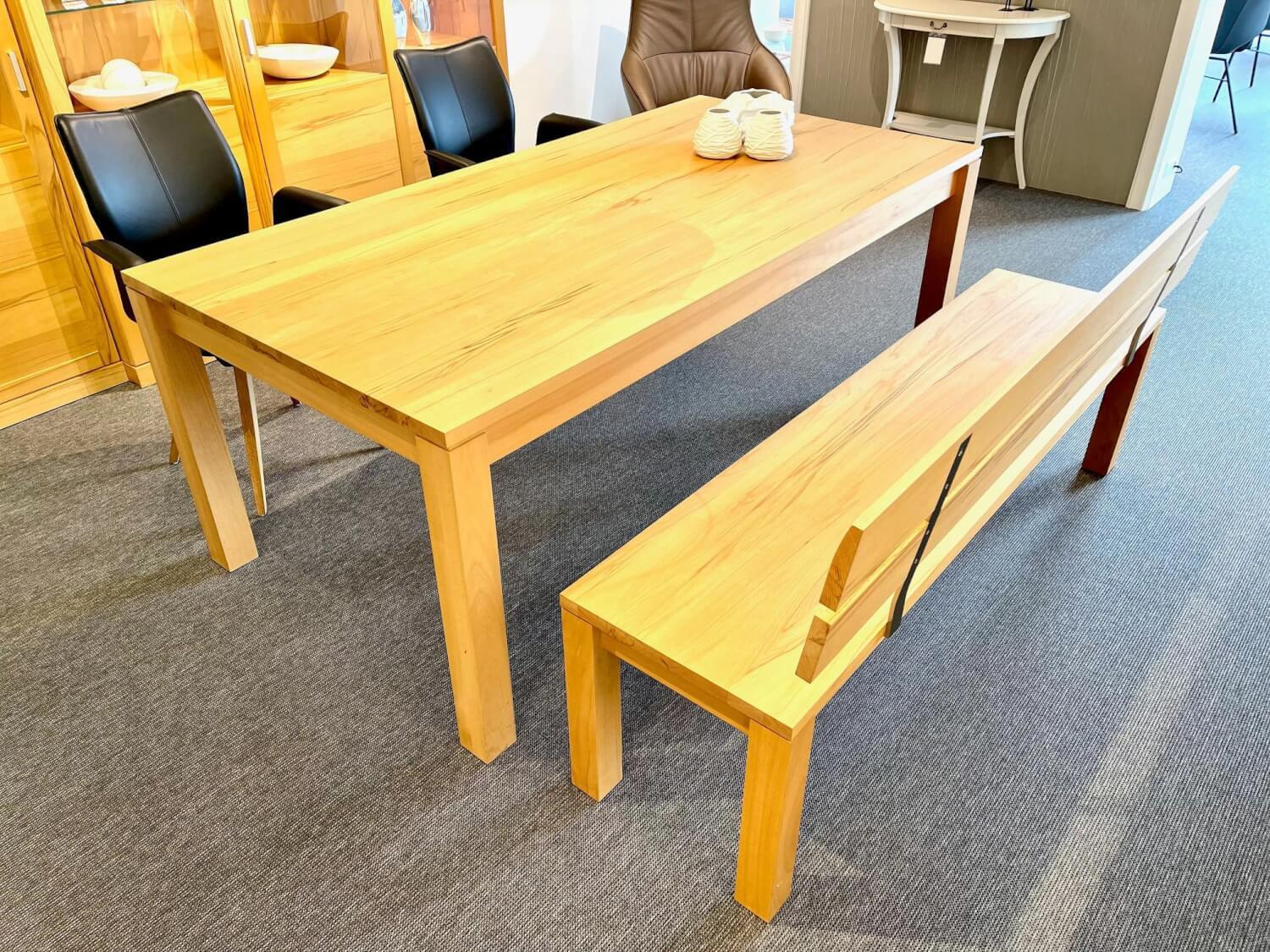 Rodam - Esstisch Dacapo Kernbuche Massiv Natur Geölt Mit Klappeinlage Inklusive Sitzbank - 7
