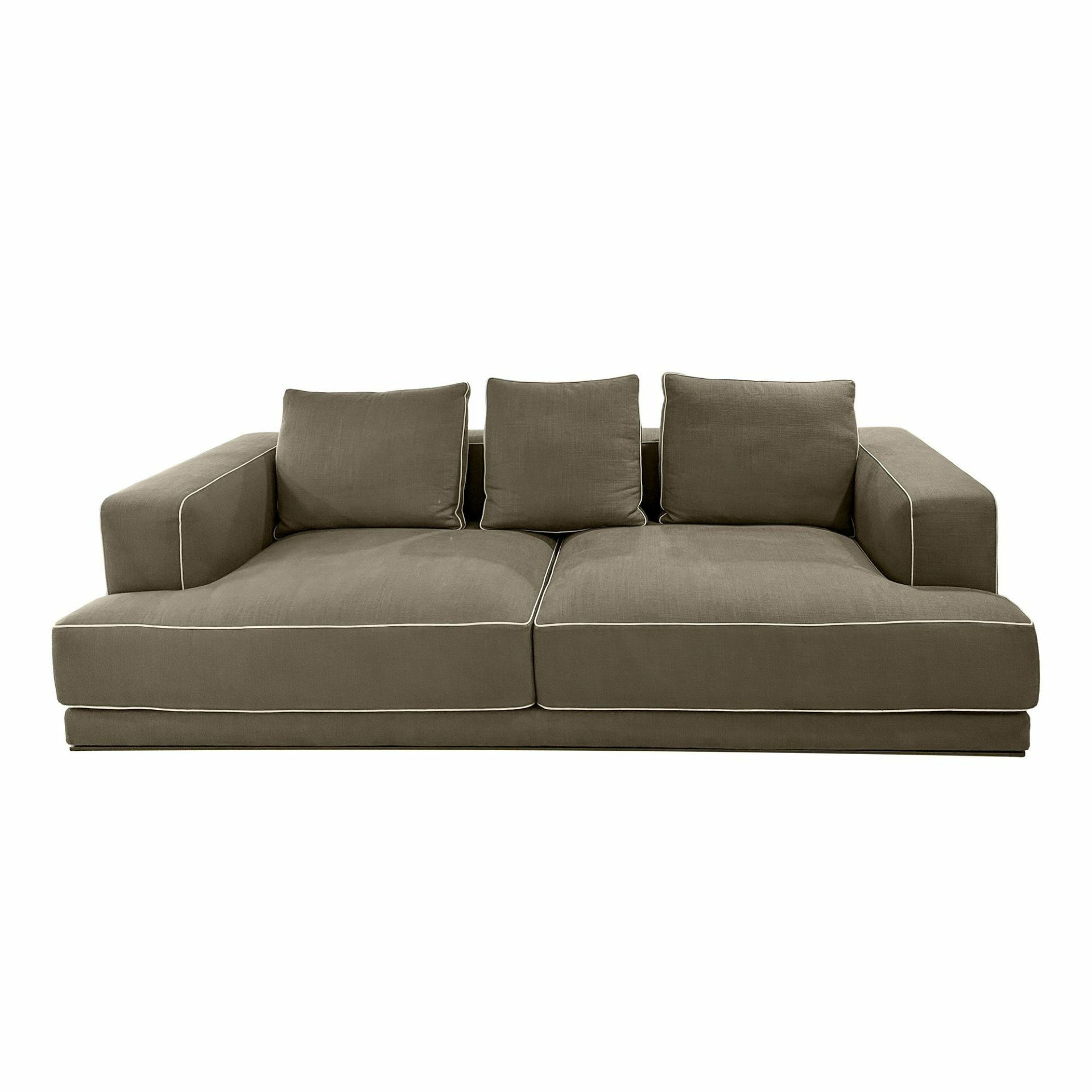 Molteni & C - Sofa Augusto Stoff Kolo KI142 Olivgrün Cat. K Keder Papierweiss - 2