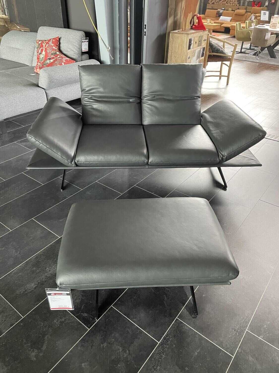 koinor-sofa-francis-leder-c-classic-pepper-grau-fu-C3-9F-schwarz-mit-hocker-2eba9e9a82beHGXnWHrEx4dF4 Koinor - Sofa Francis Leder C Classic Pepper Grau Fuß Schwarz mit Hocker - 2