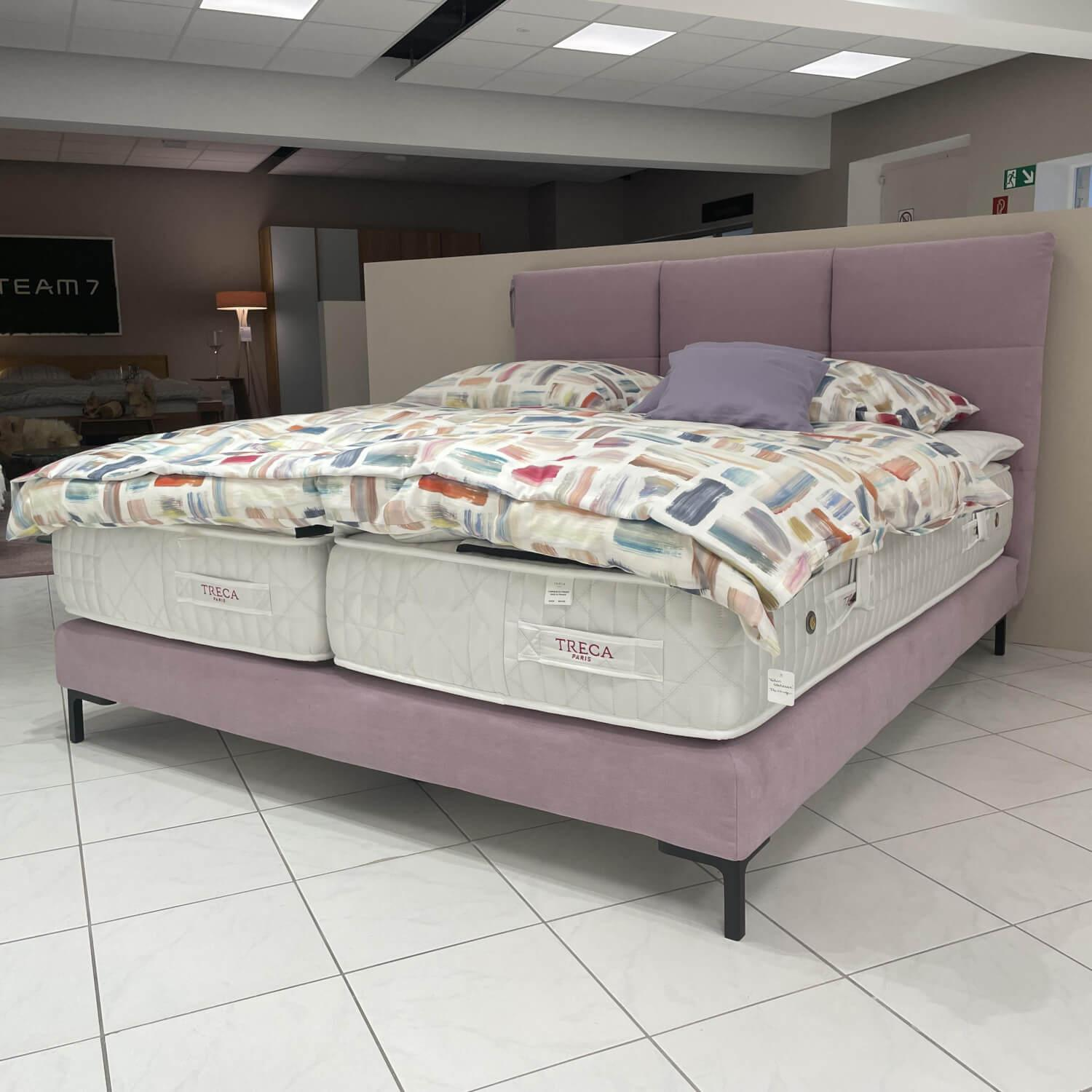 Treca Interiors - Boxspringbett Moon Ausführung Stoff Hot Madison Fuß Coletta Schwarz mit Kopfteil Matratze Imperial Untermatratze Omega Spring mit Topper - 8