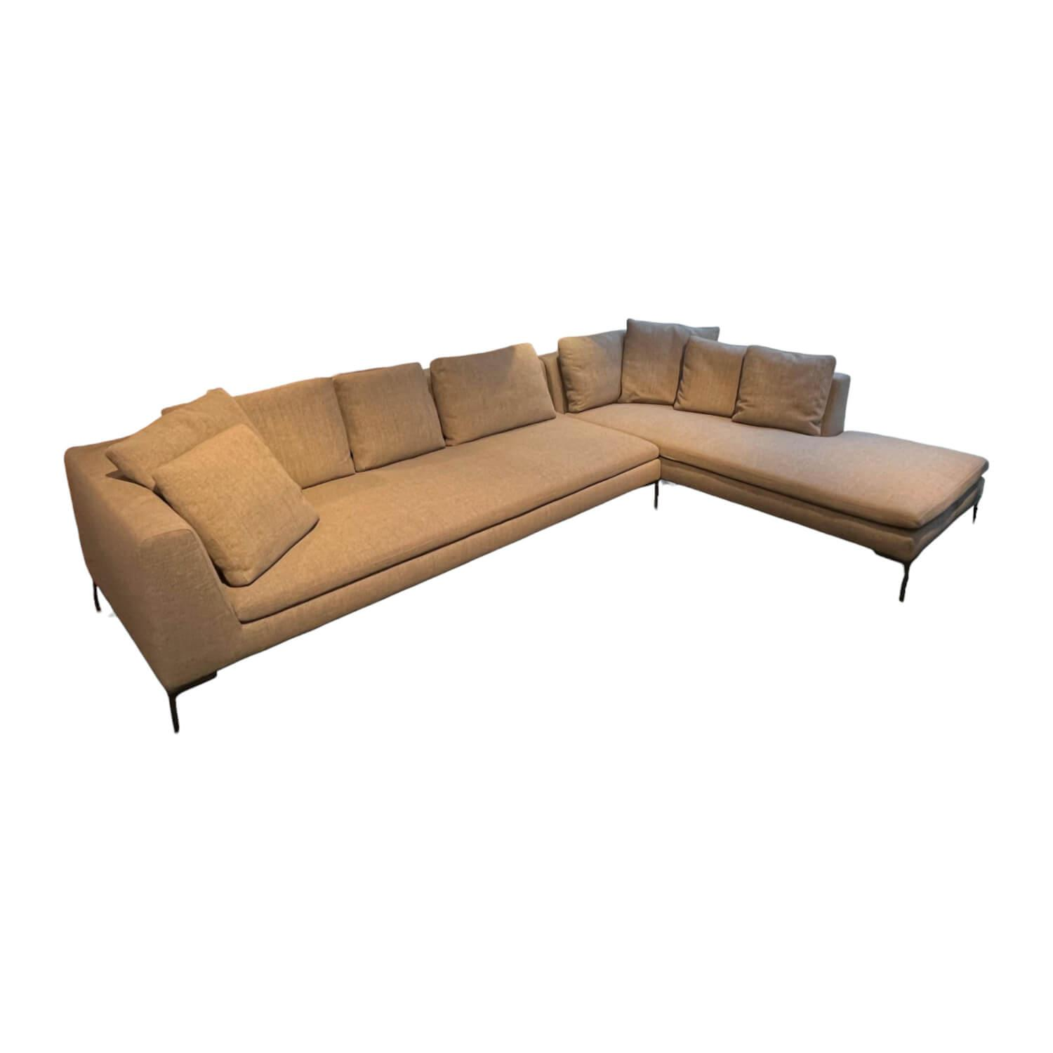 B&B Italia - Ecksofa Charles Large Stoff Cat A 2816251 Astro Grau Mit 9 Kissen - 1