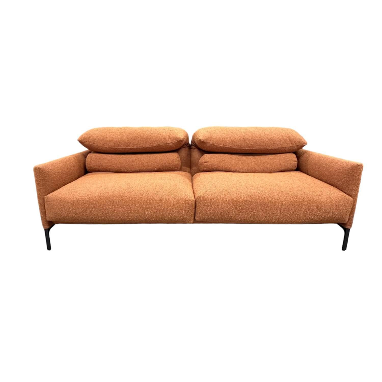 Sofa Avalanche Stoff Rost 8202 Rost Rot Braun Orange Füße F05 Feinstruktur Schwarz Mit Filzgleitern Inklusive 2 Lendenrollen 2080