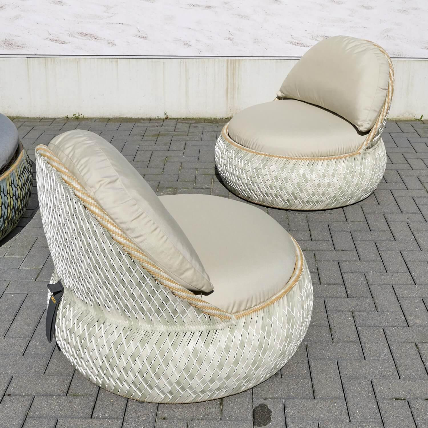 DEDON - Sessel Dala Bezug Stoff Natura Laurel Geflecht Dedon-Faser Ibiza Gestell Aluminium Weiss - 8
