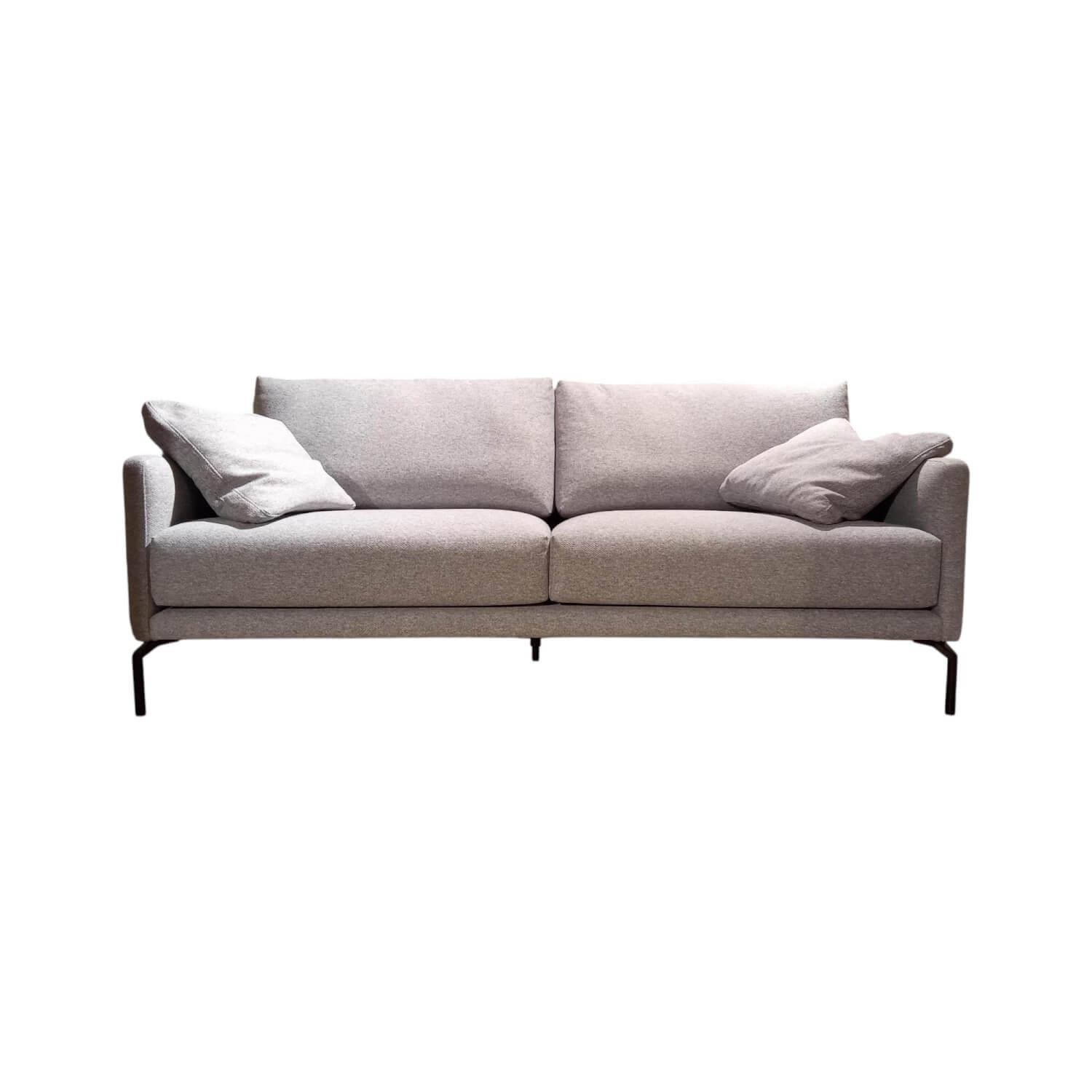 Contur - Sofa 202 Cuneo 60 Aktion Stoff 26 11 Lucia 85 Grau Schwebefüße Eric Metall Schwarz Inklusive Armlehnkissen - 1