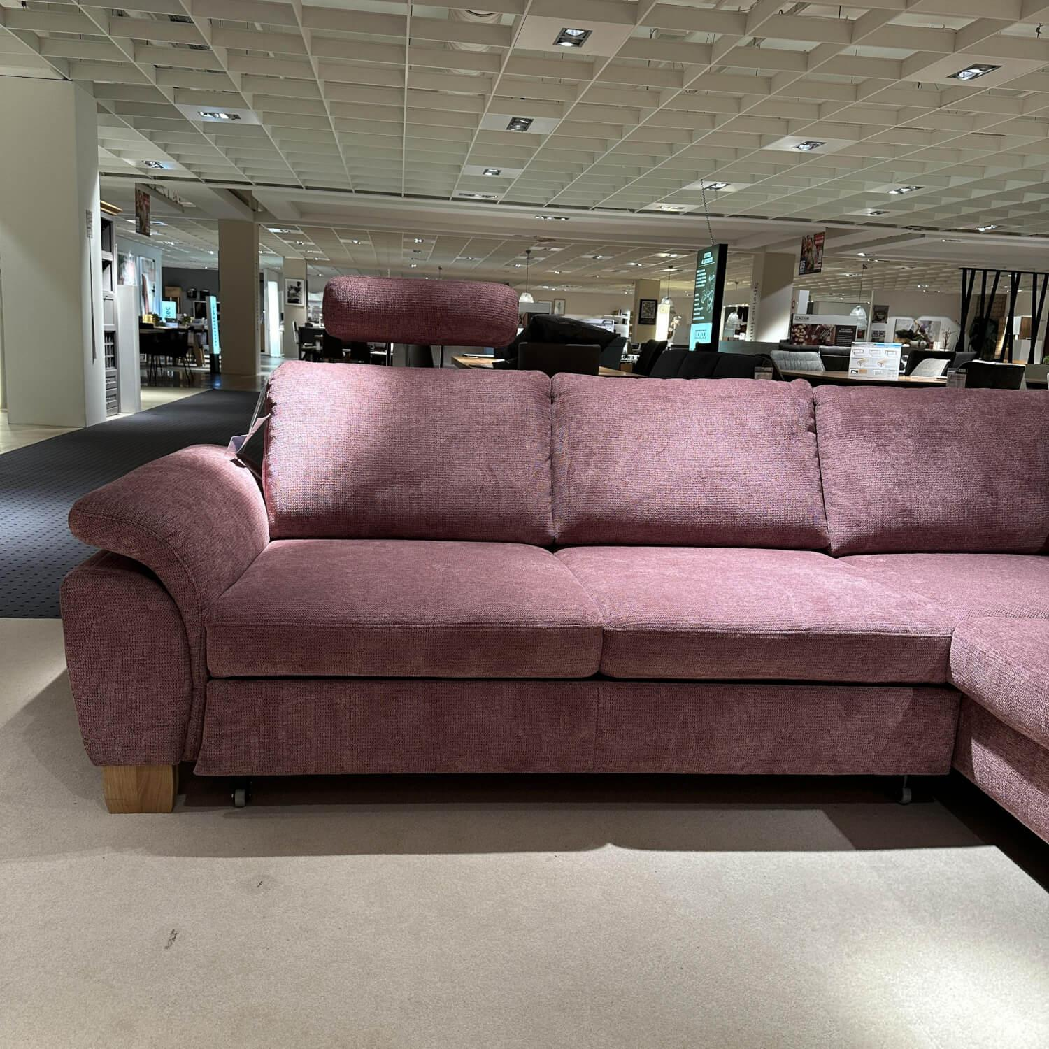 Systempolster - Ecksofa PP-LA21008 Stoff Famosa Wine Violett Gestell Holz Inklusive Kopfstütze Kissen - 13